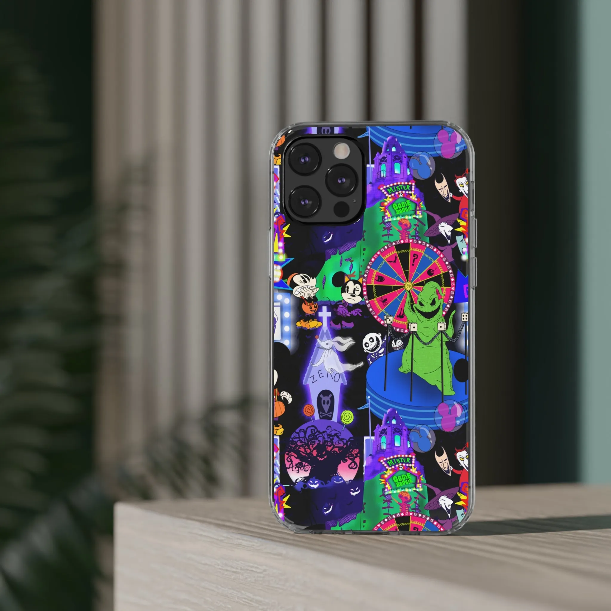 Oogie Boogie Bash Clear Phone Case! Disney Inspired Hand drawn Unique Disneyland Magic Kingdom Gift Halloween Party