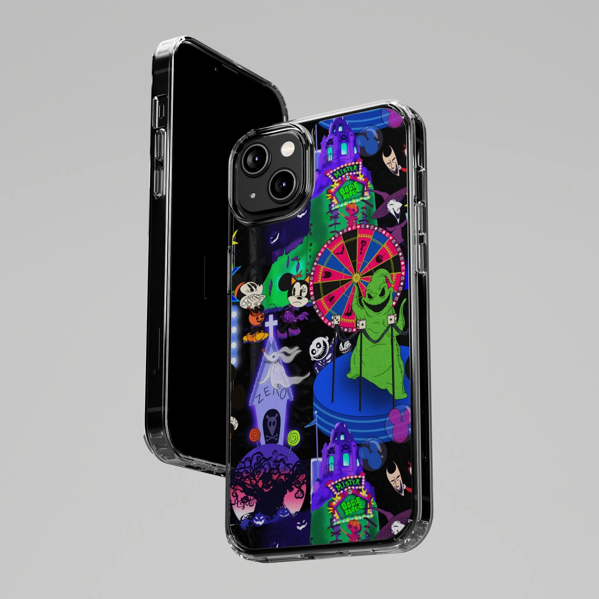 Oogie Boogie Bash Clear Phone Case! Disney Inspired Hand drawn Unique Disneyland Magic Kingdom Gift Halloween Party