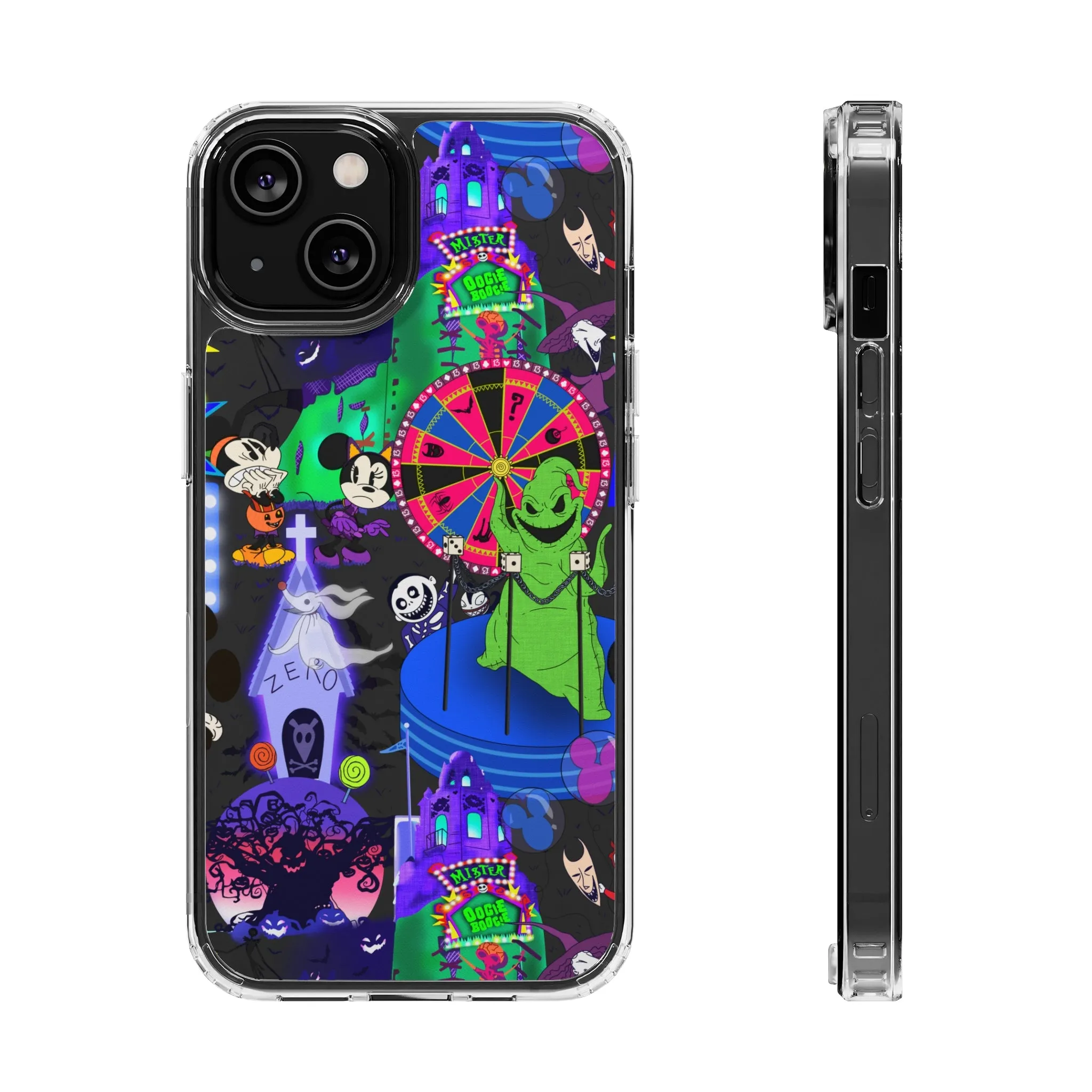 Oogie Boogie Bash Clear Phone Case! Disney Inspired Hand drawn Unique Disneyland Magic Kingdom Gift Halloween Party