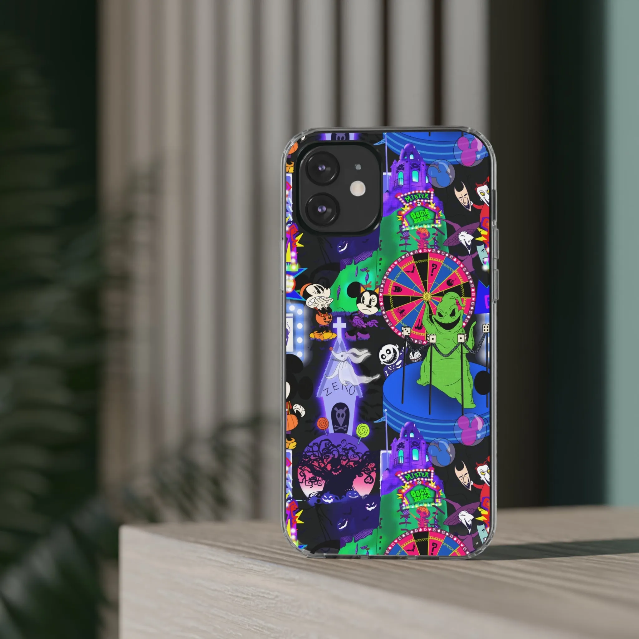 Oogie Boogie Bash Clear Phone Case! Disney Inspired Hand drawn Unique Disneyland Magic Kingdom Gift Halloween Party