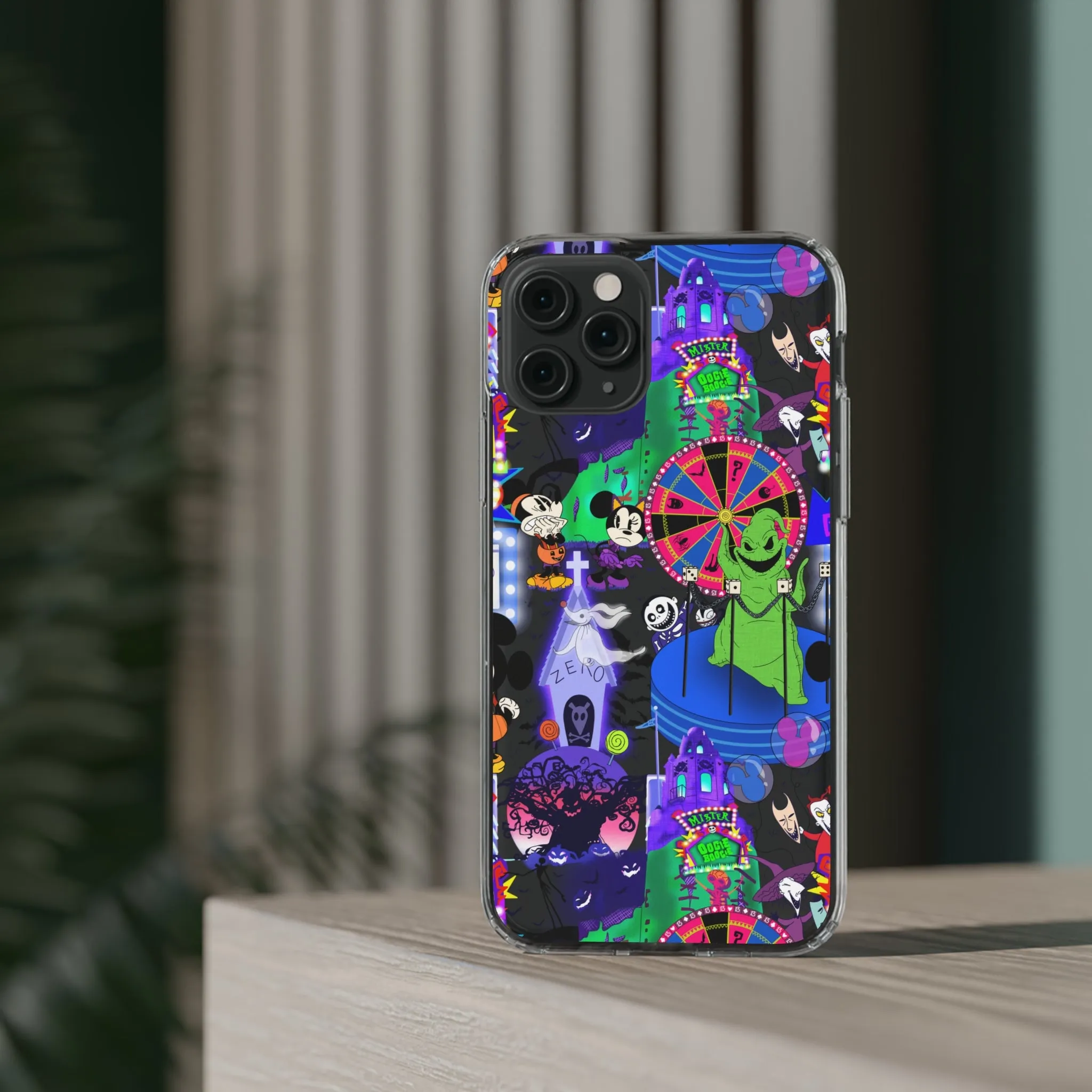 Oogie Boogie Bash Clear Phone Case! Disney Inspired Hand drawn Unique Disneyland Magic Kingdom Gift Halloween Party
