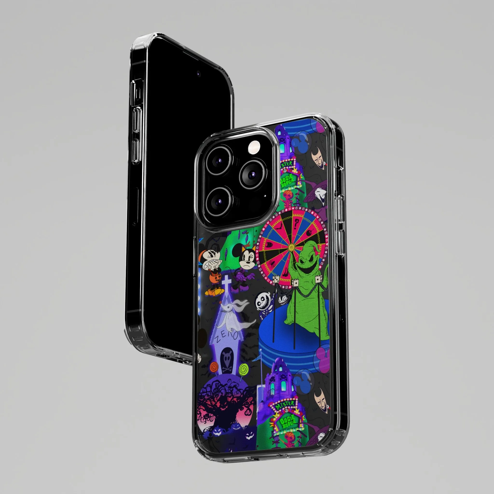 Oogie Boogie Bash Clear Phone Case! Disney Inspired Hand drawn Unique Disneyland Magic Kingdom Gift Halloween Party