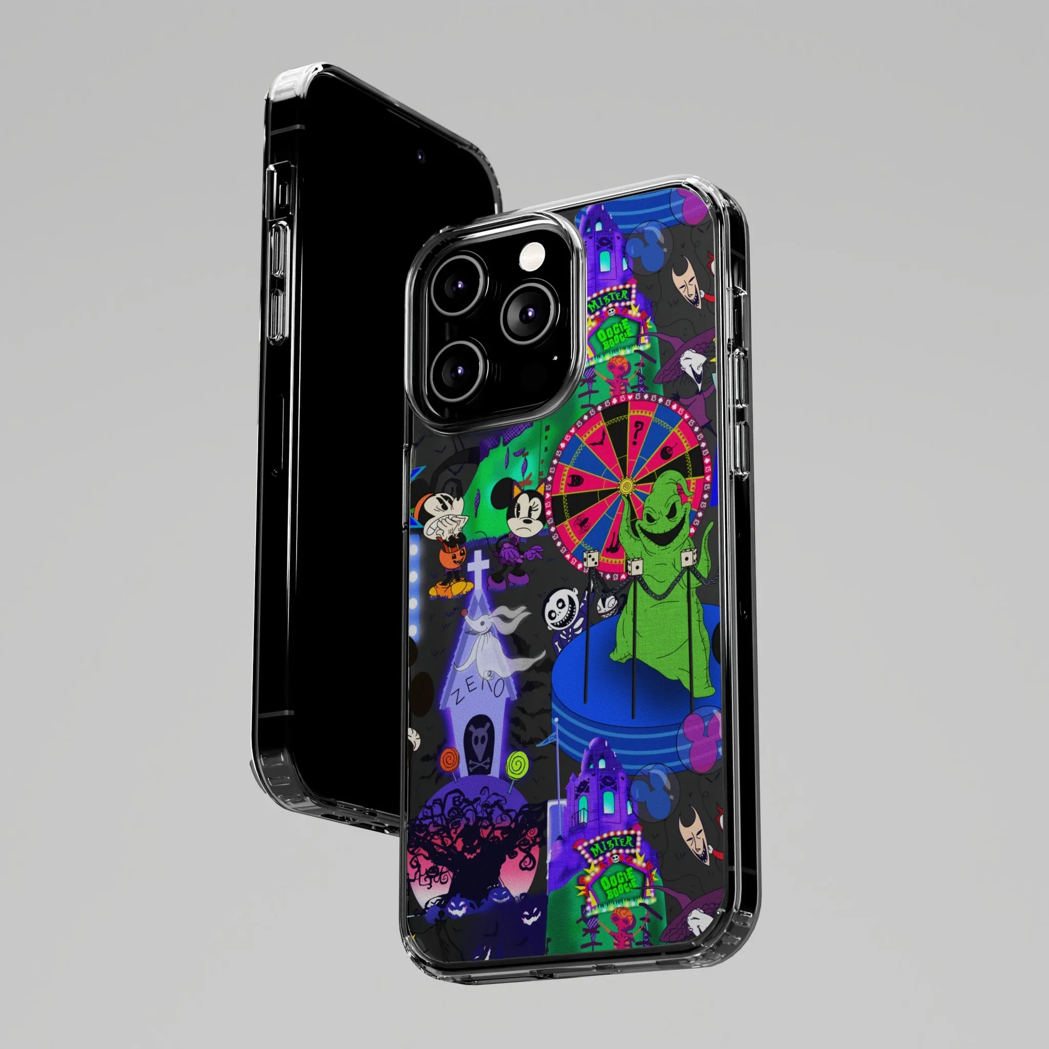 Oogie Boogie Bash Clear Phone Case! Disney Inspired Hand drawn Unique Disneyland Magic Kingdom Gift Halloween Party
