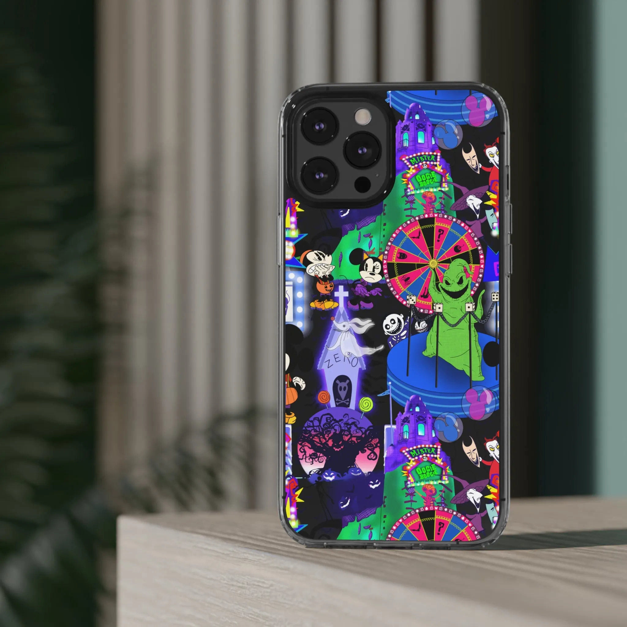 Oogie Boogie Bash Clear Phone Case! Disney Inspired Hand drawn Unique Disneyland Magic Kingdom Gift Halloween Party