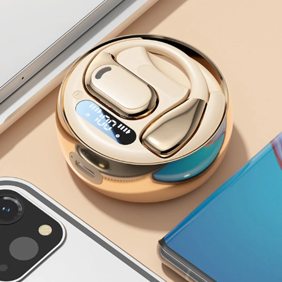 Open Sound HD Earphones With Disc Style Power Case