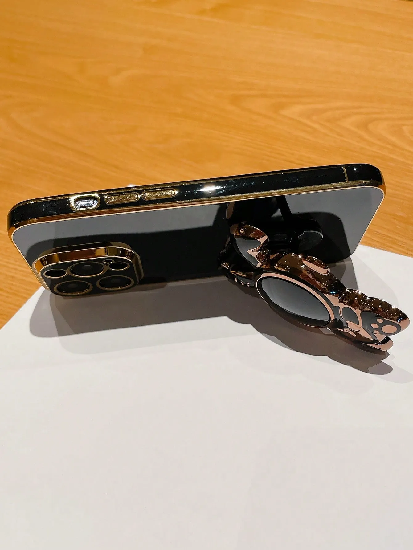 Plating Phone Case With Rabbit Design Stand-out Grip Compatible With iPhone15/15Plus/15Pro/15Promax