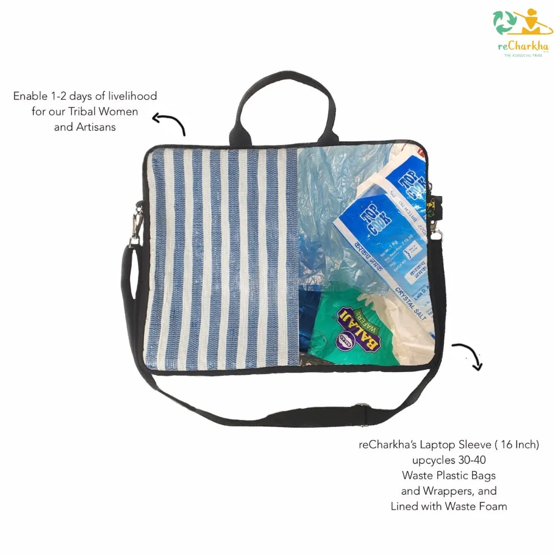 reCharkha X India Hikes Multicolor Silver Glitter Laptop Sleeve 16 inch (LSB160624-002) PS_W