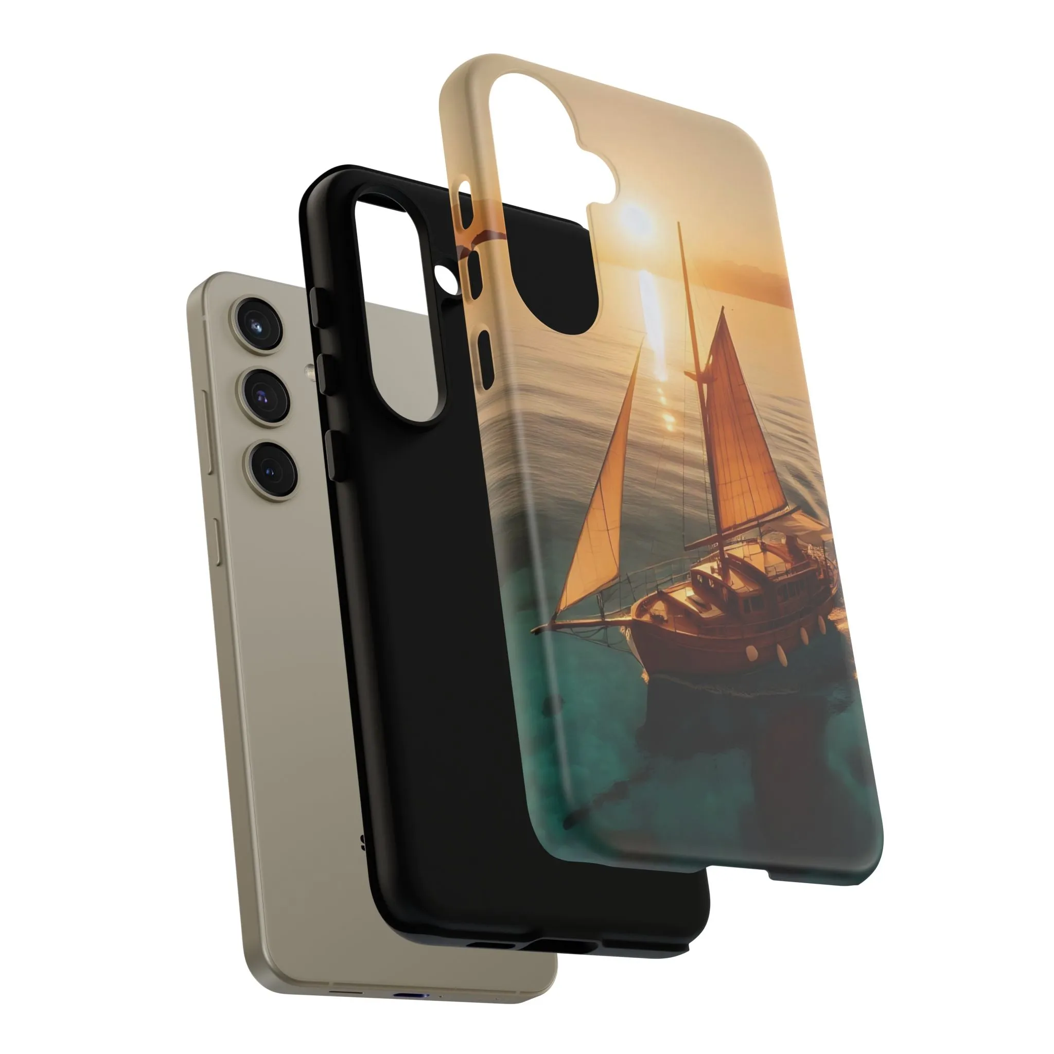 Sailing boat and sunset on a clear seaTough Cases
