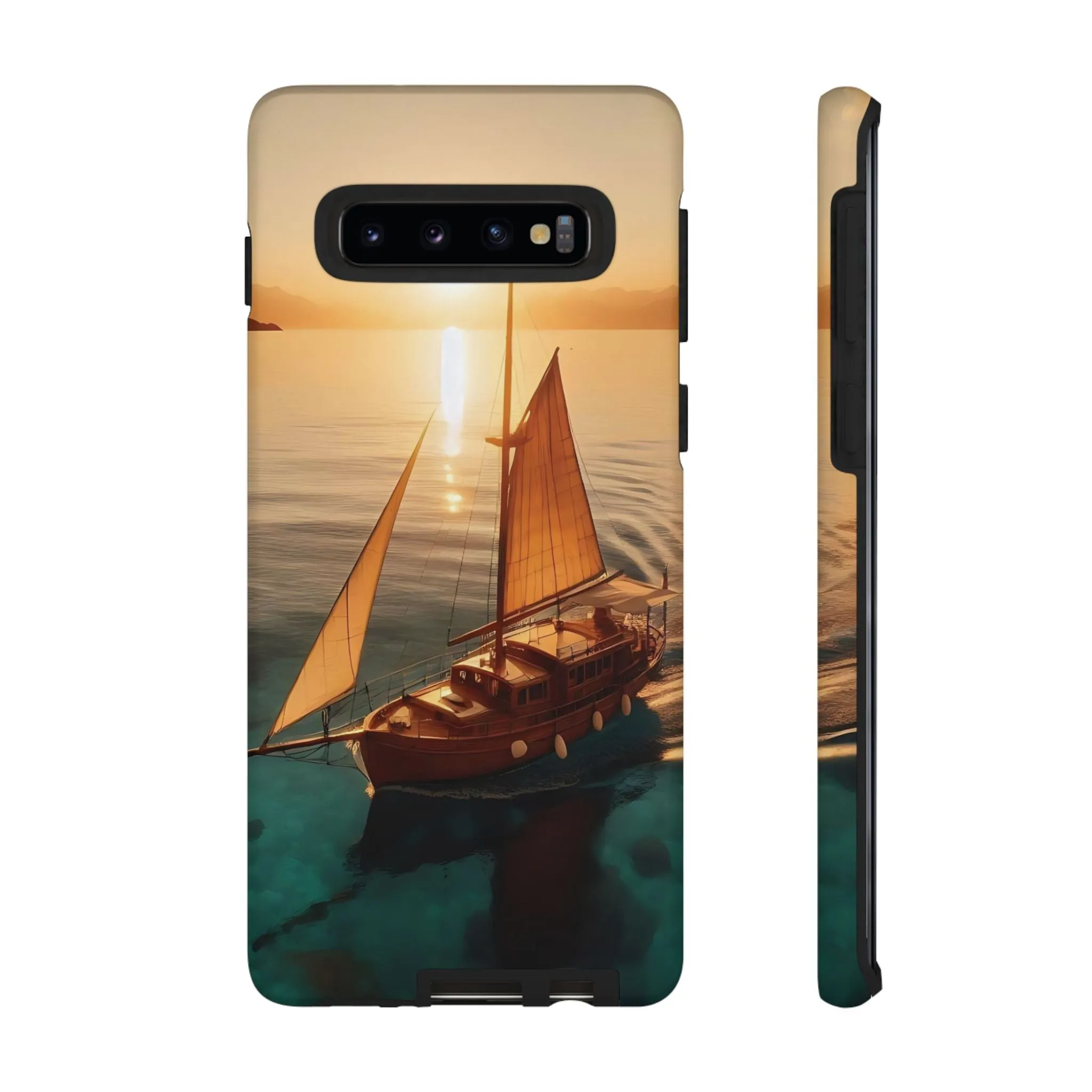 Sailing boat and sunset on a clear seaTough Cases
