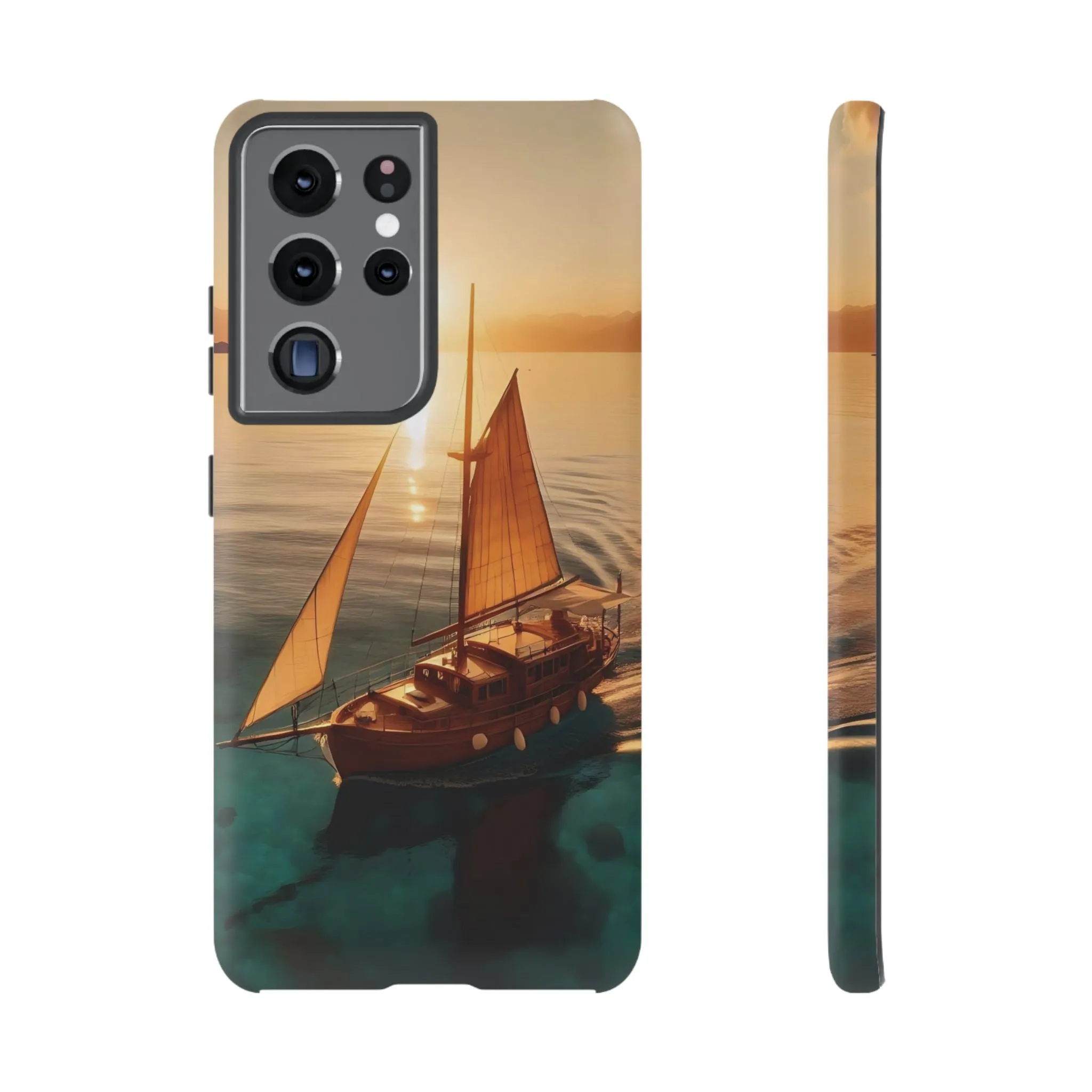 Sailing boat and sunset on a clear seaTough Cases