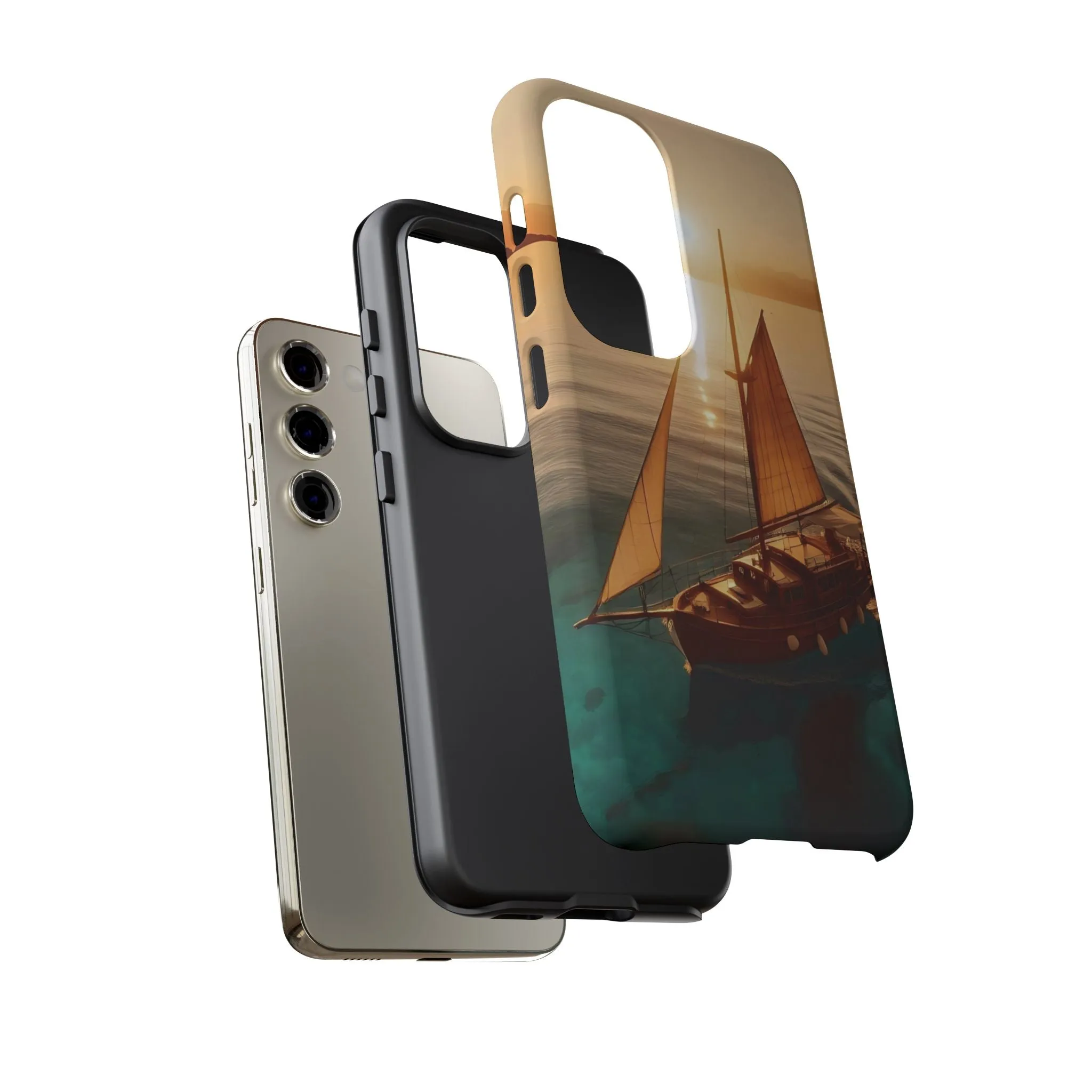Sailing boat and sunset on a clear seaTough Cases