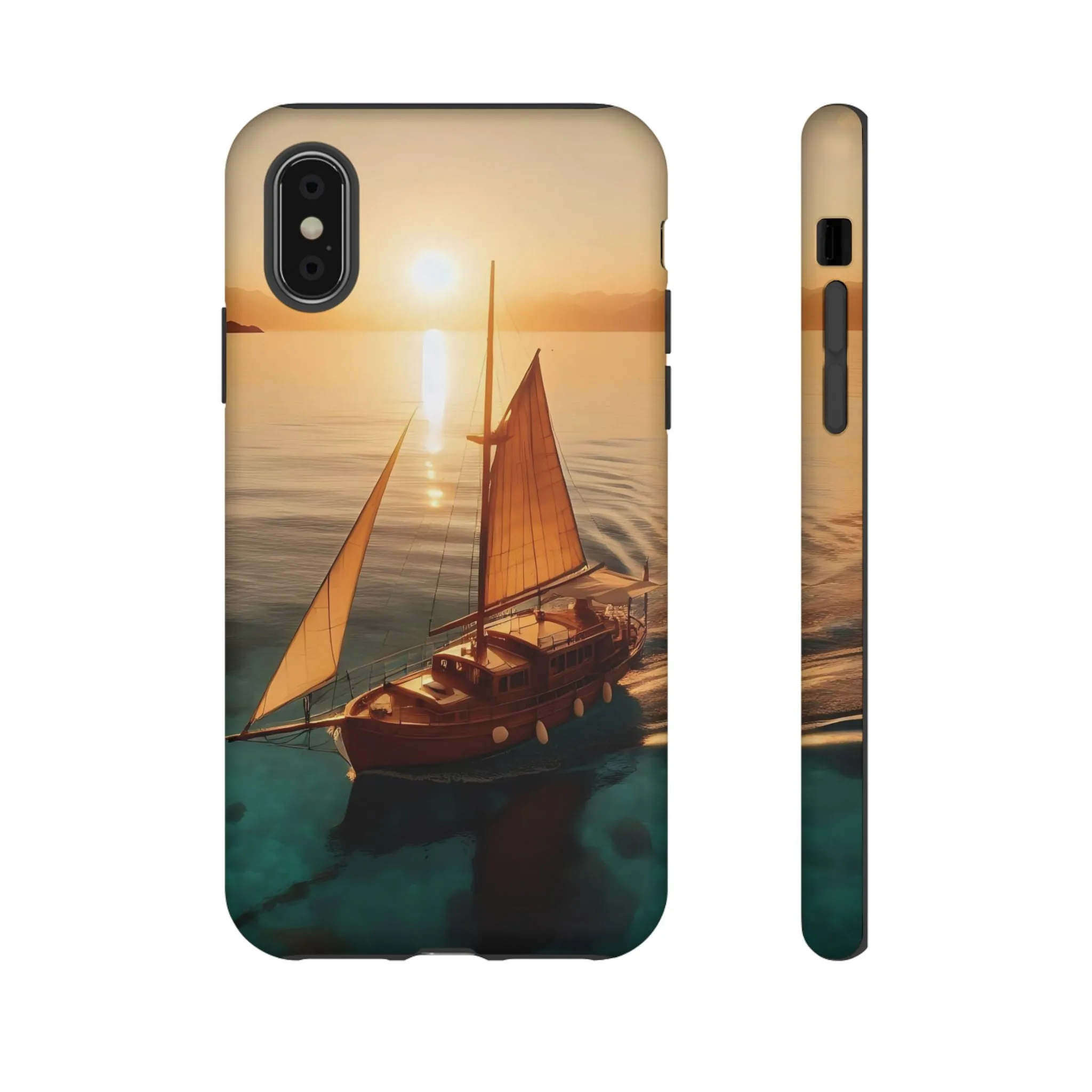 Sailing boat and sunset on a clear seaTough Cases