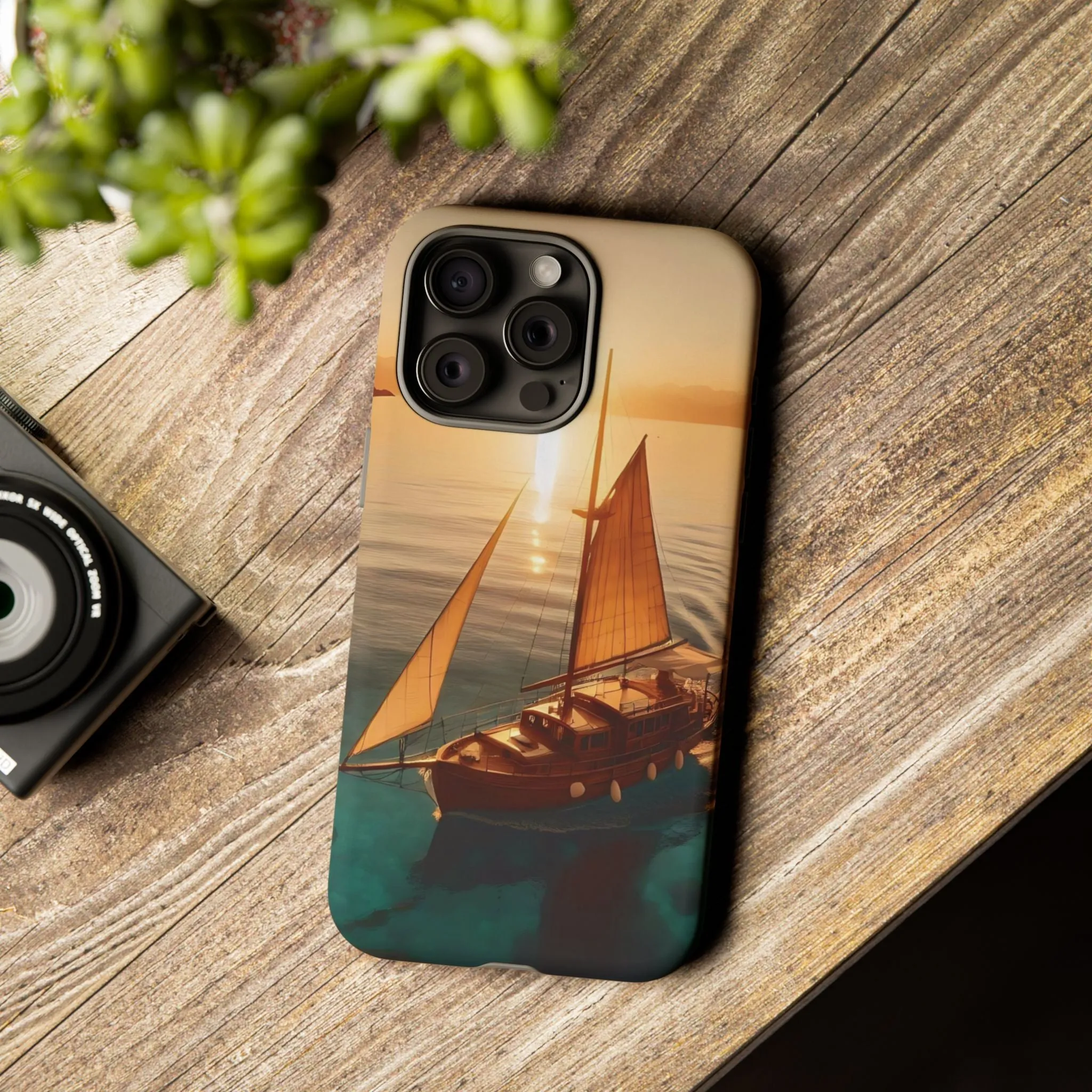 Sailing boat and sunset on a clear seaTough Cases