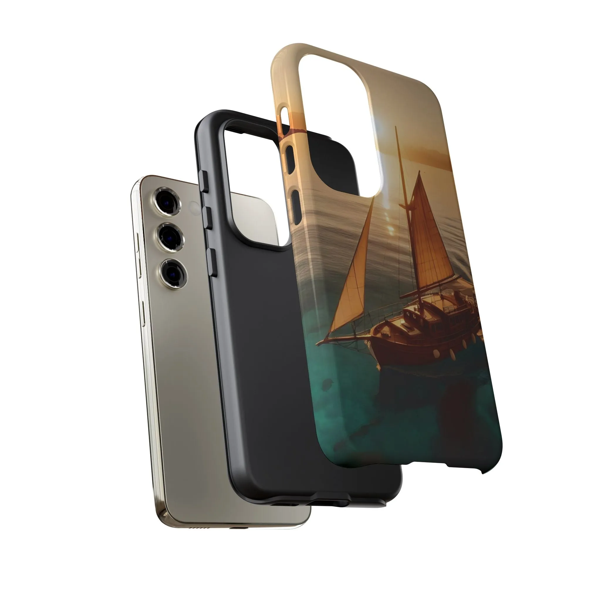 Sailing boat and sunset on a clear seaTough Cases
