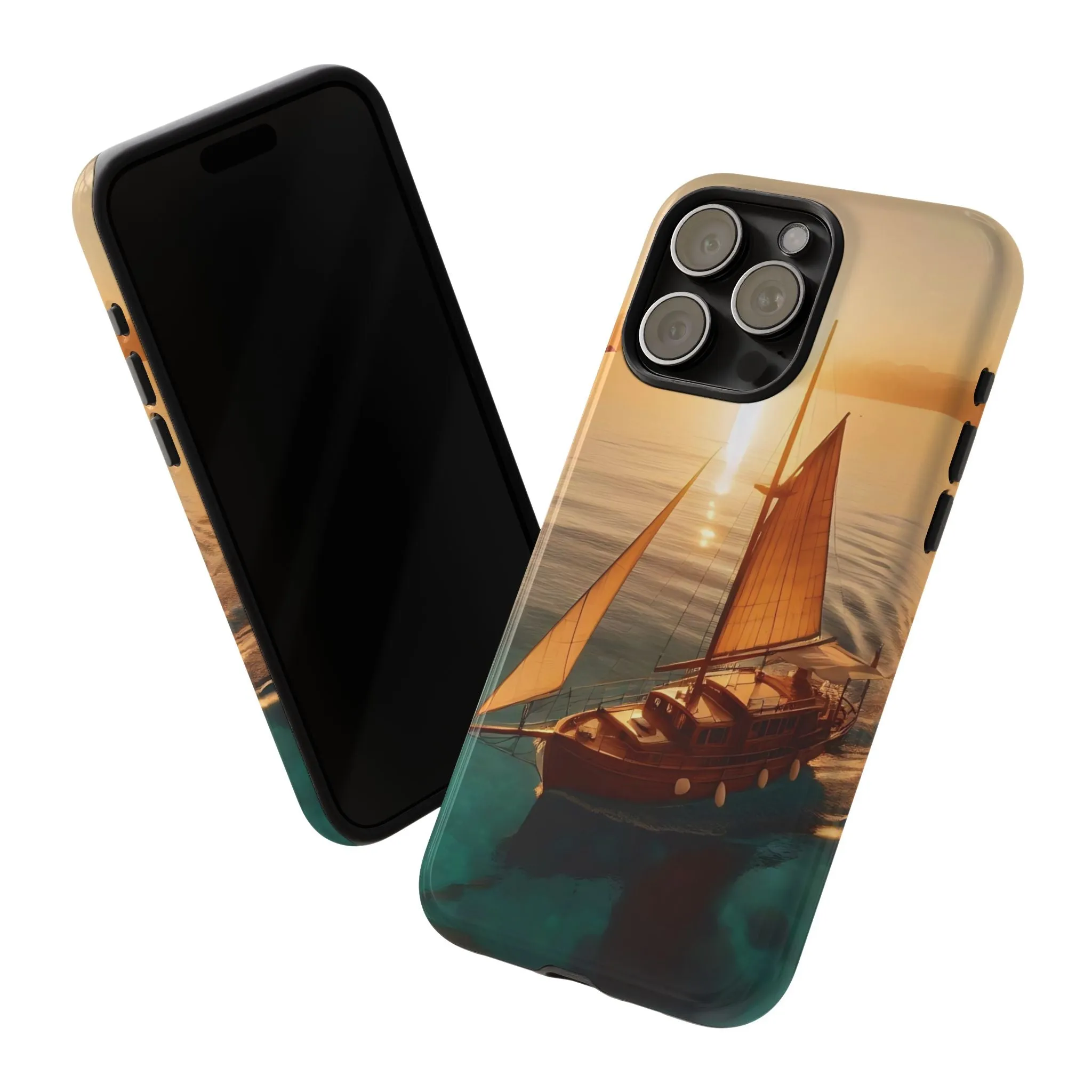 Sailing boat and sunset on a clear seaTough Cases