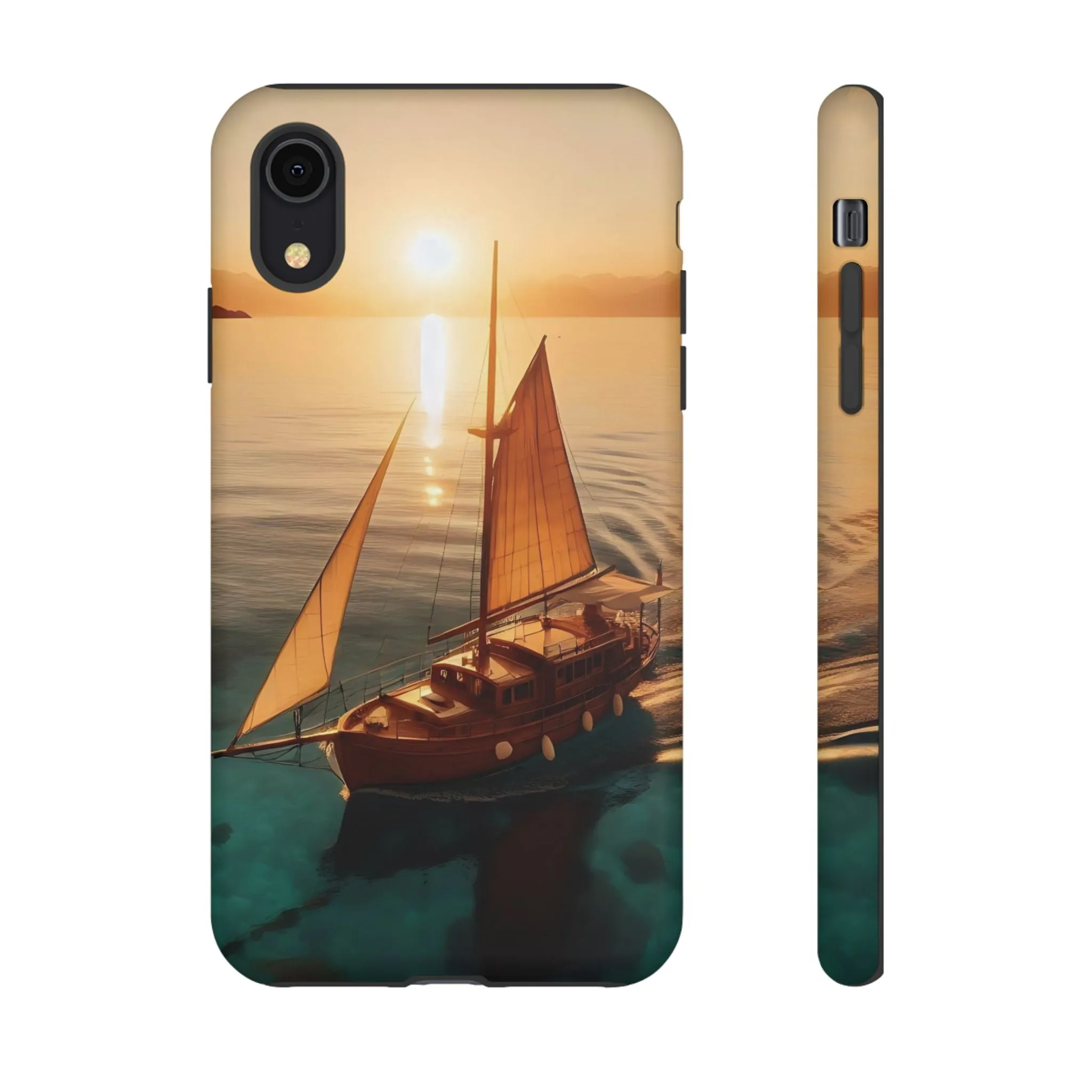 Sailing boat and sunset on a clear seaTough Cases