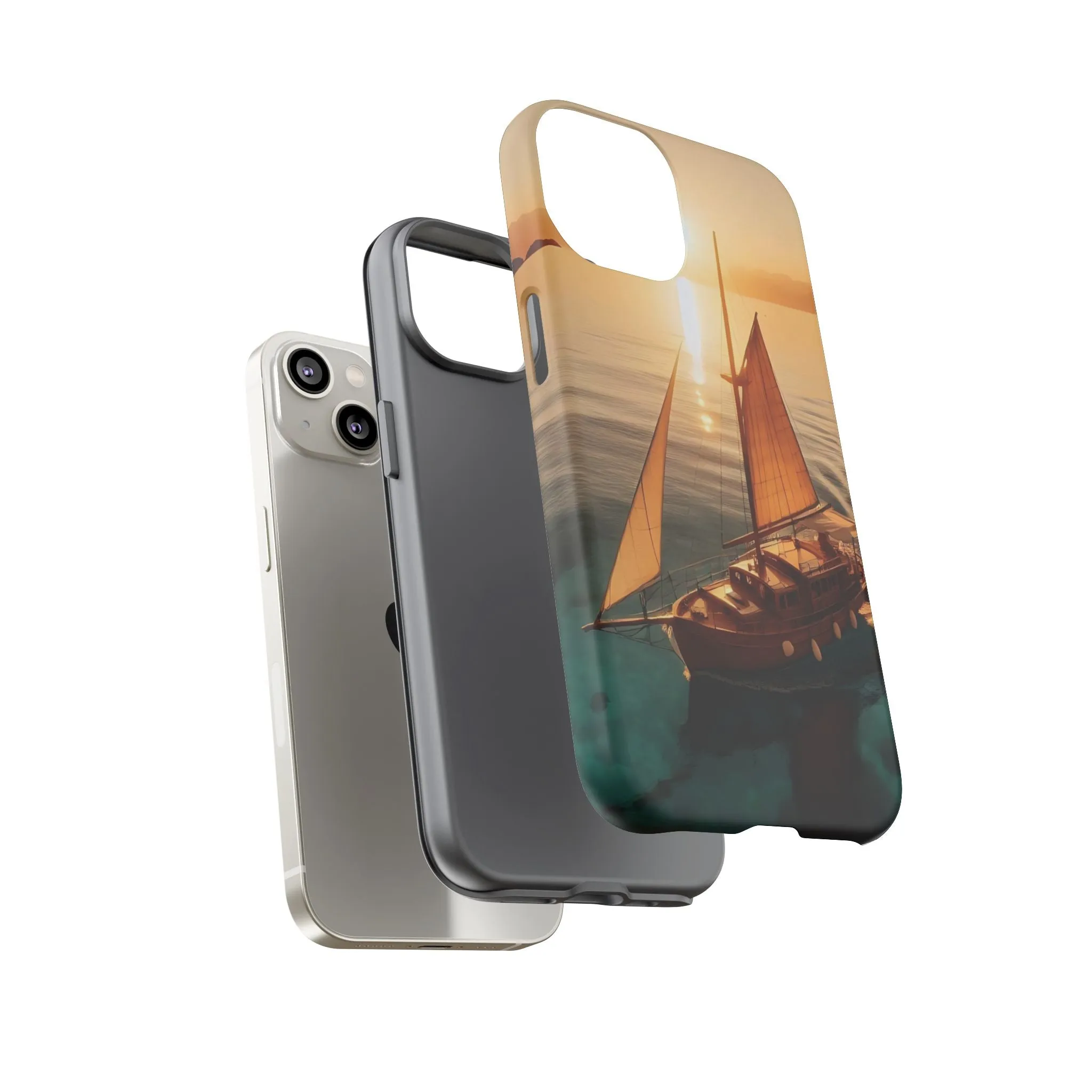 Sailing boat and sunset on a clear seaTough Cases