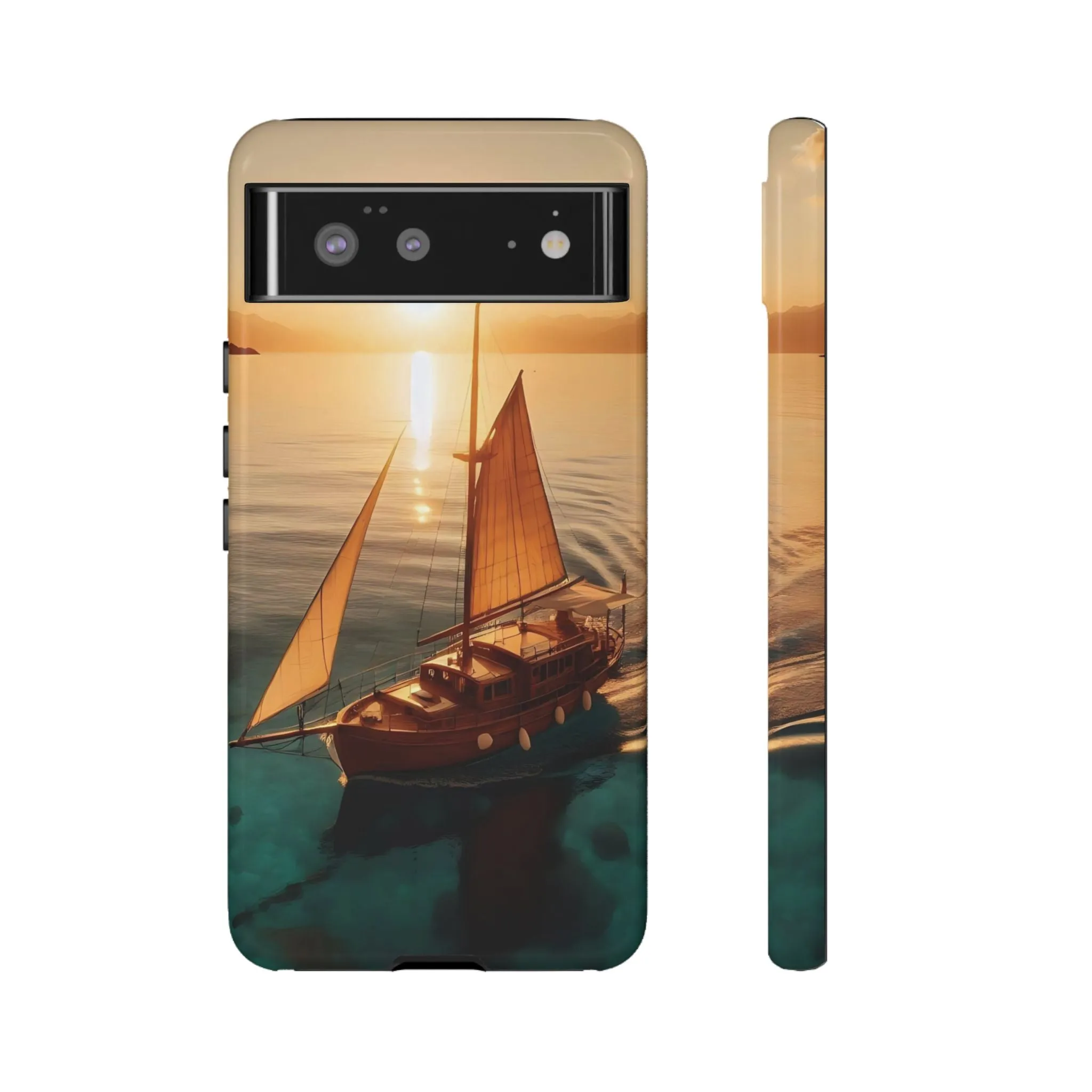 Sailing boat and sunset on a clear seaTough Cases