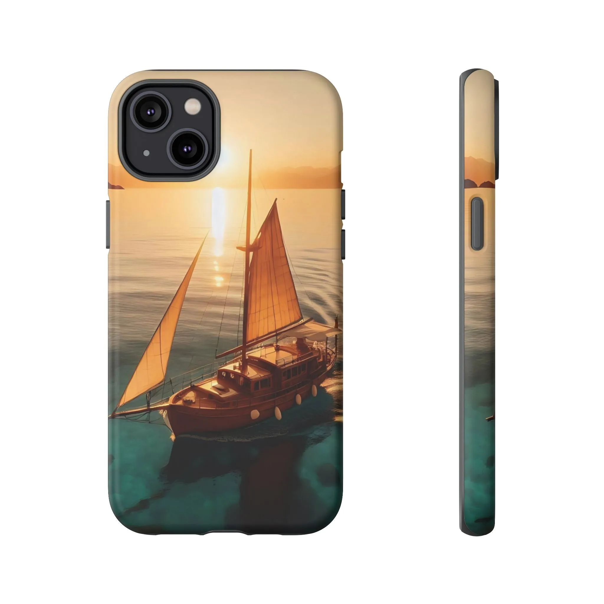 Sailing boat and sunset on a clear seaTough Cases