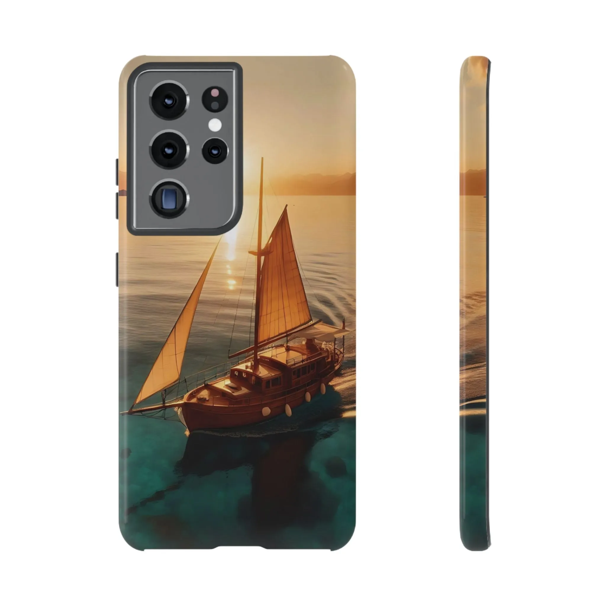 Sailing boat and sunset on a clear seaTough Cases