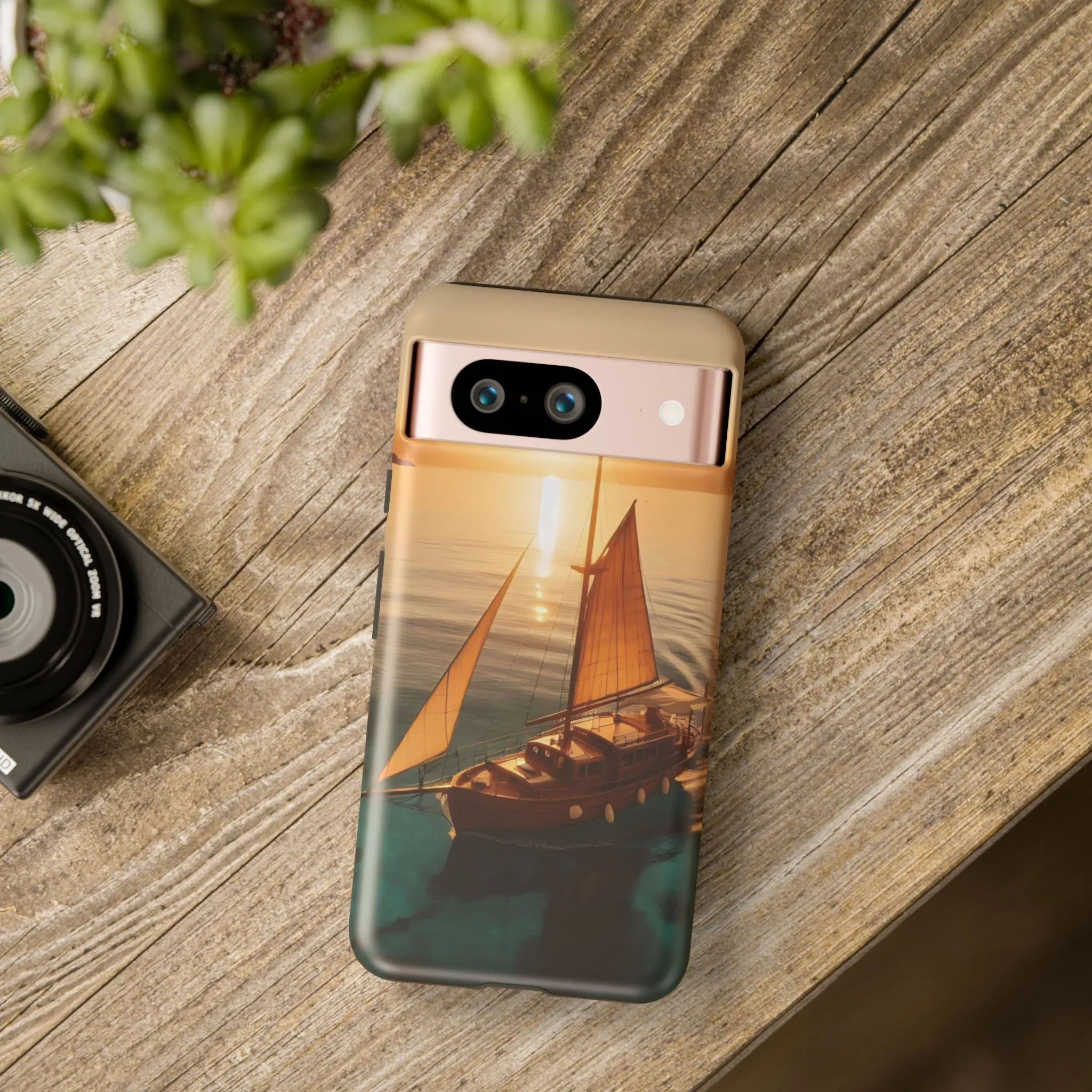 Sailing boat and sunset on a clear seaTough Cases