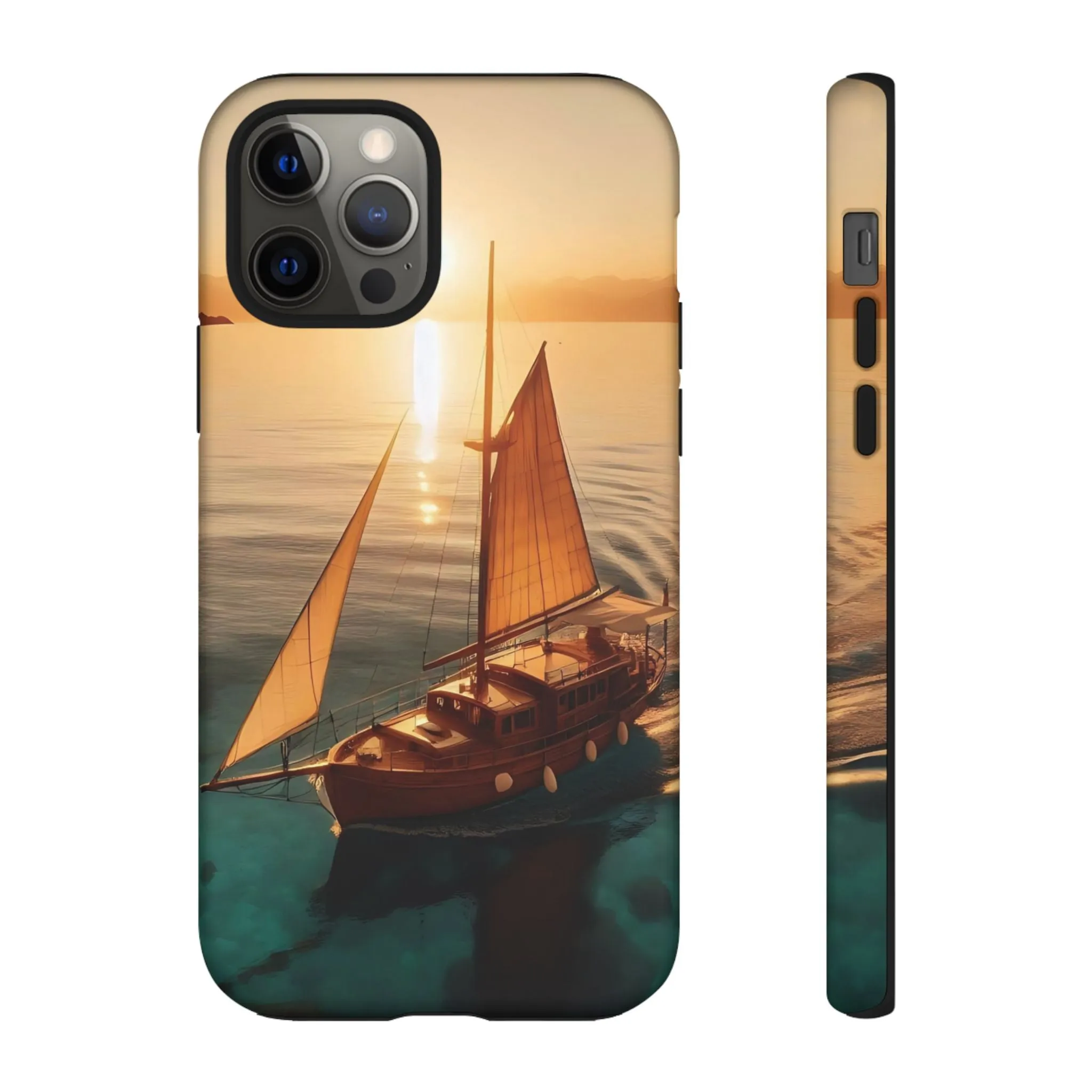 Sailing boat and sunset on a clear seaTough Cases
