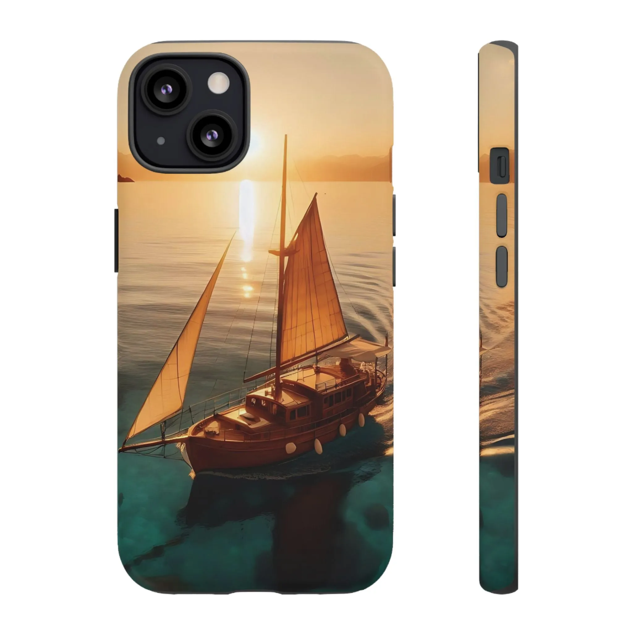 Sailing boat and sunset on a clear seaTough Cases