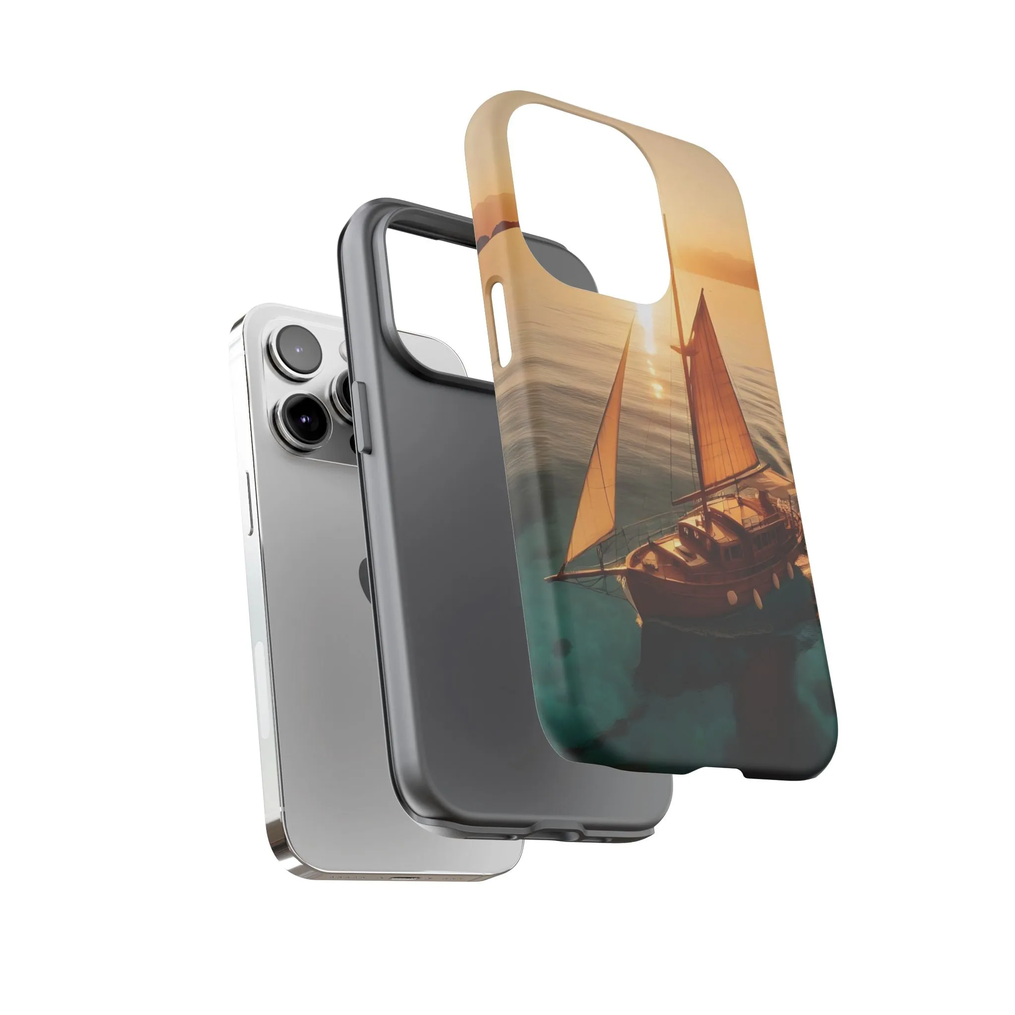 Sailing boat and sunset on a clear seaTough Cases