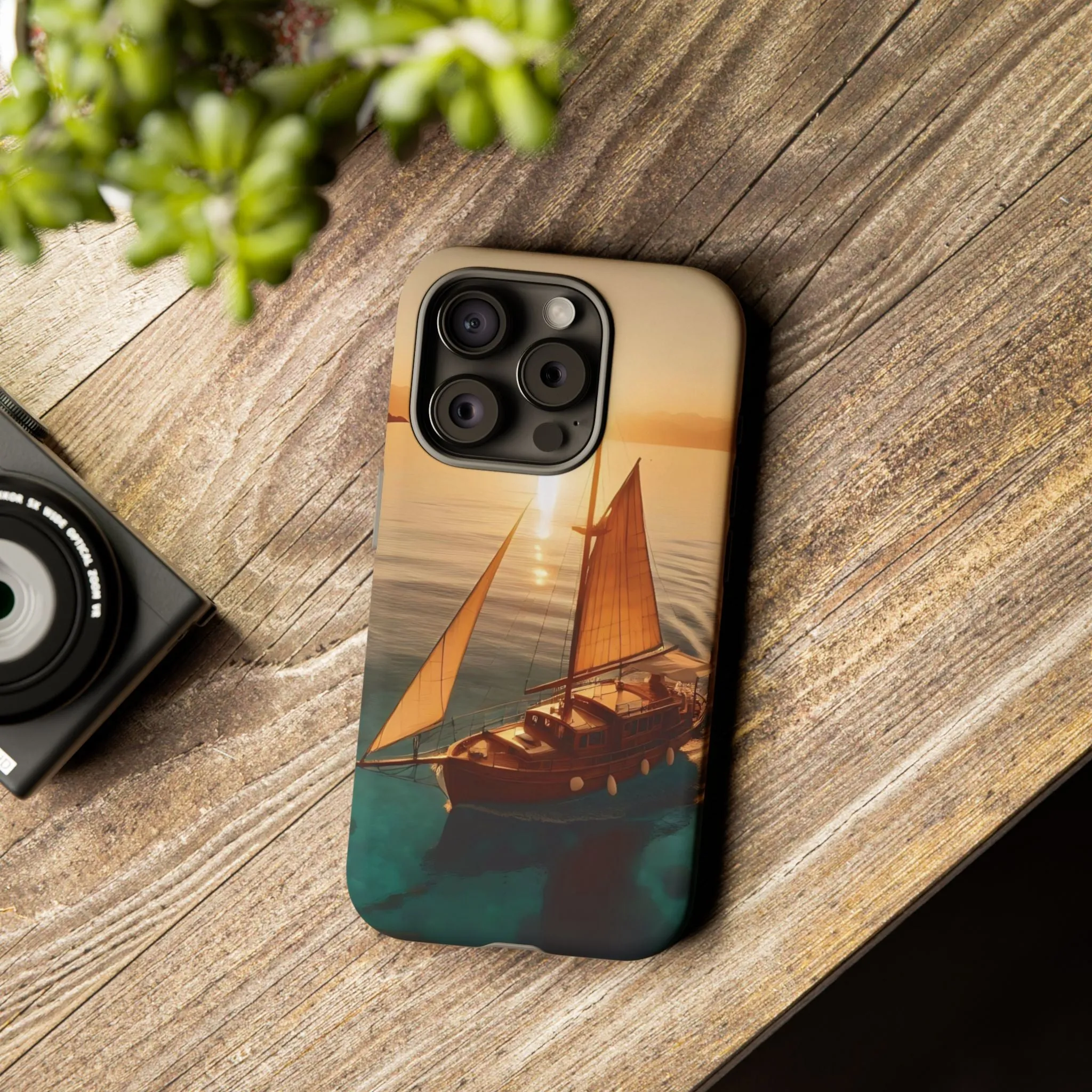 Sailing boat and sunset on a clear seaTough Cases
