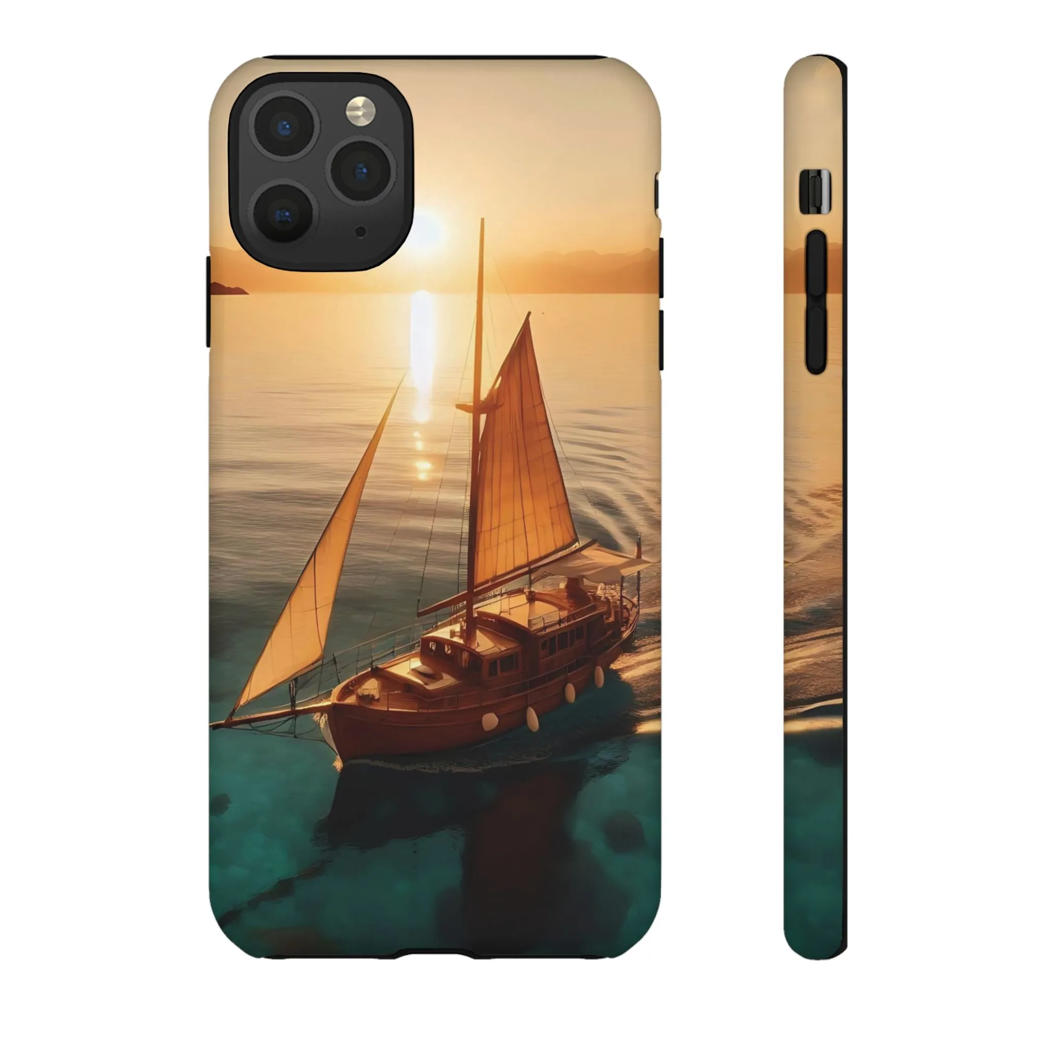 Sailing boat and sunset on a clear seaTough Cases
