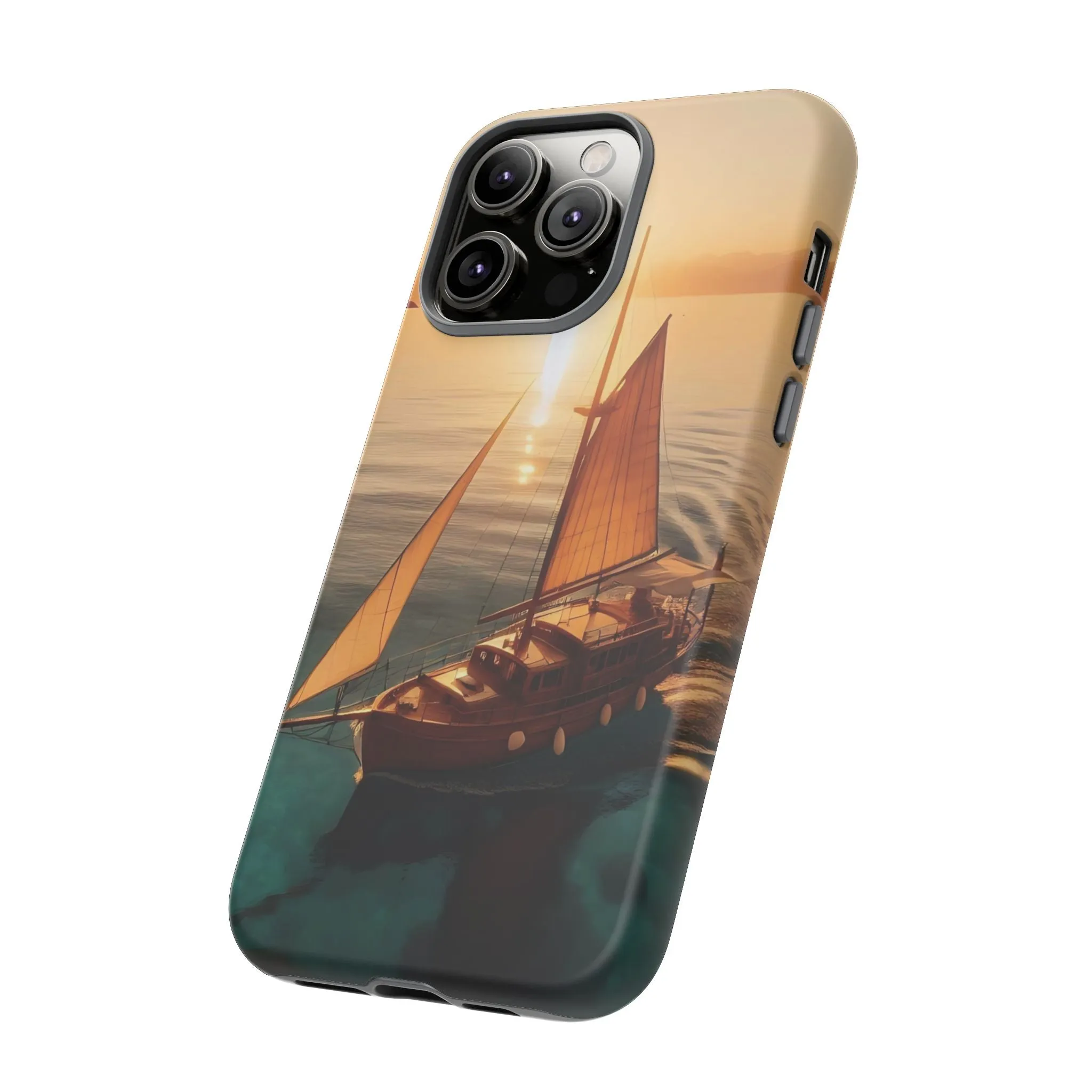 Sailing boat and sunset on a clear seaTough Cases