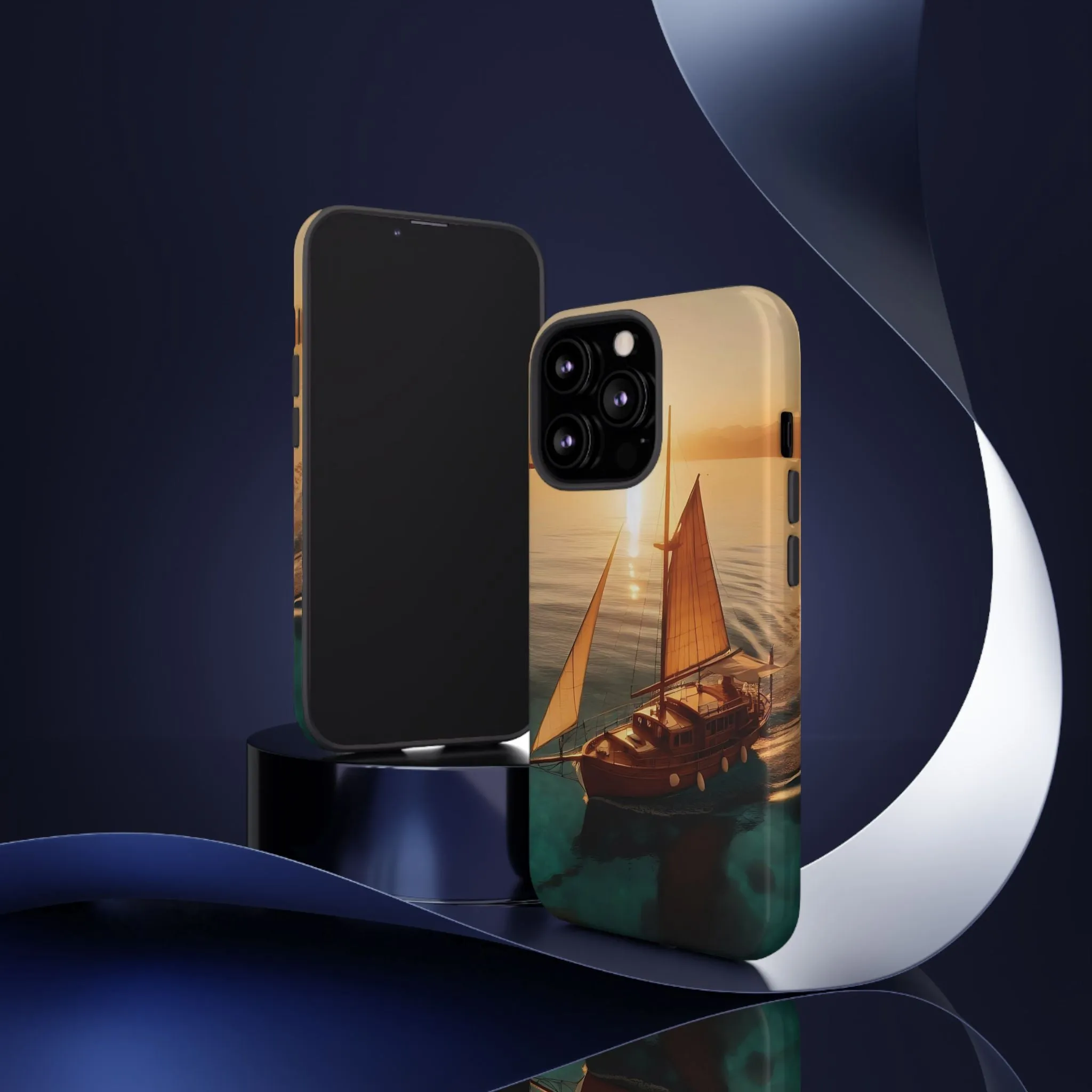 Sailing boat and sunset on a clear seaTough Cases