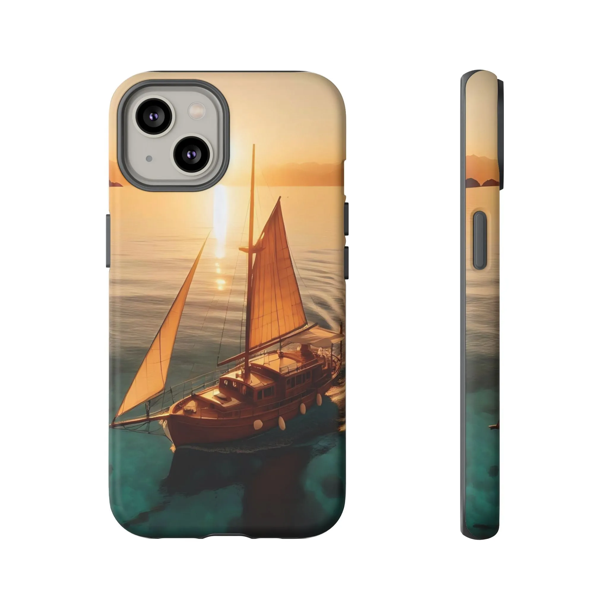 Sailing boat and sunset on a clear seaTough Cases
