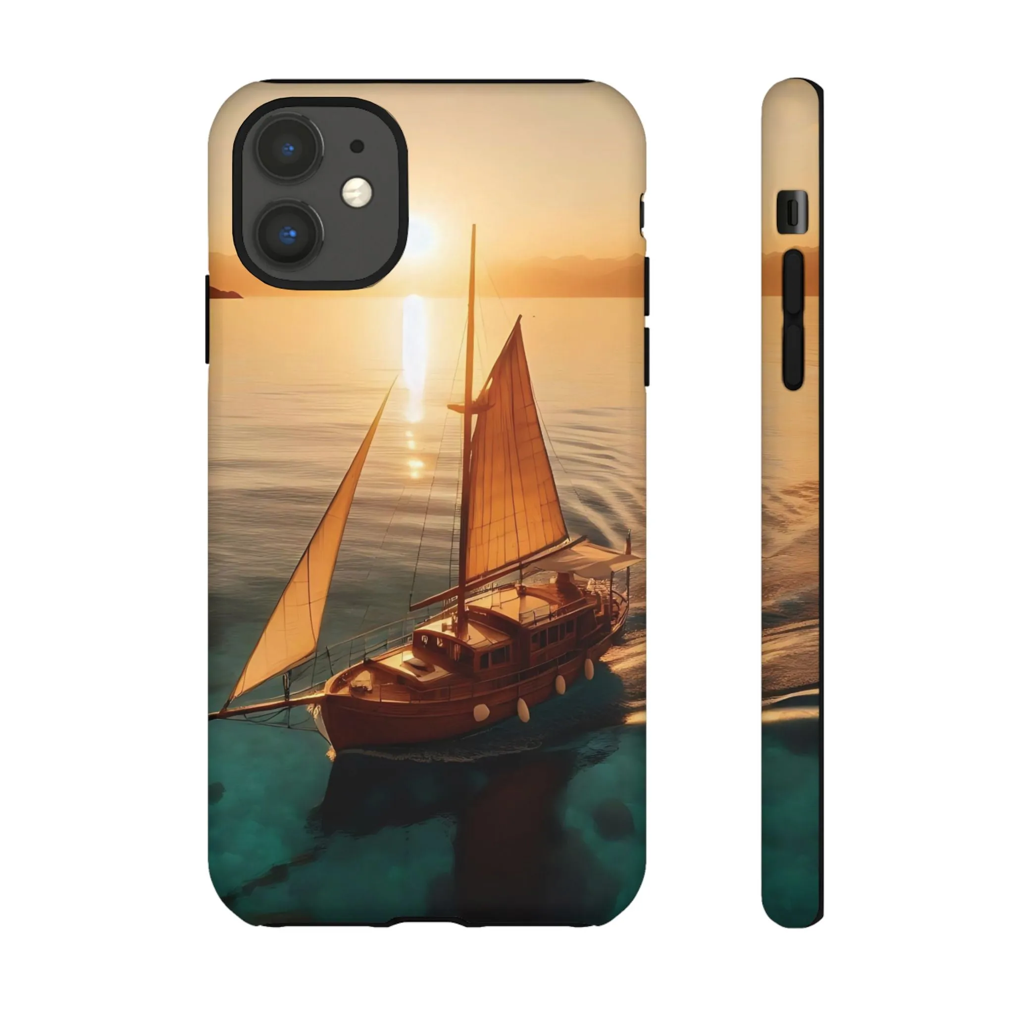 Sailing boat and sunset on a clear seaTough Cases