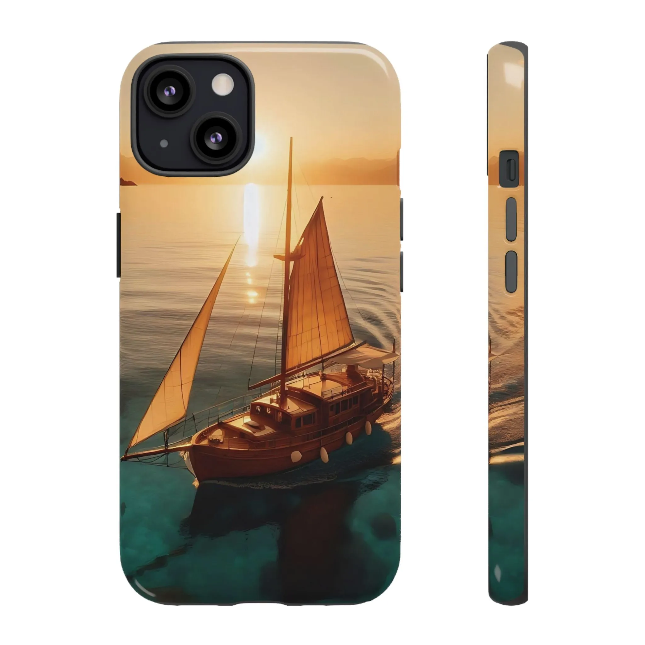 Sailing boat and sunset on a clear seaTough Cases