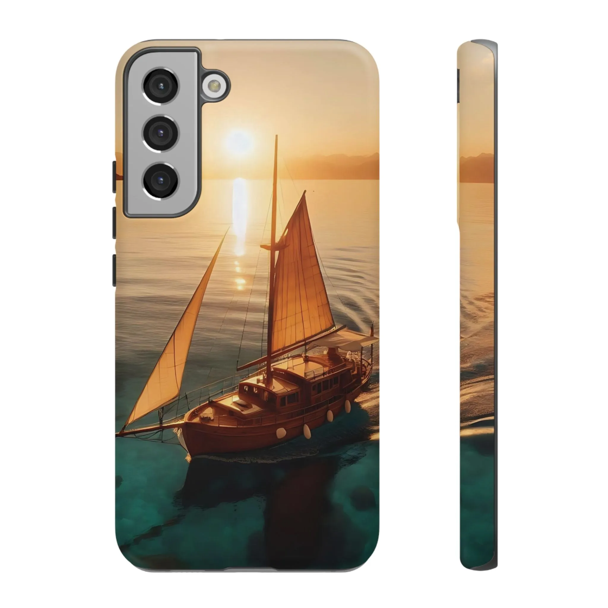Sailing boat and sunset on a clear seaTough Cases
