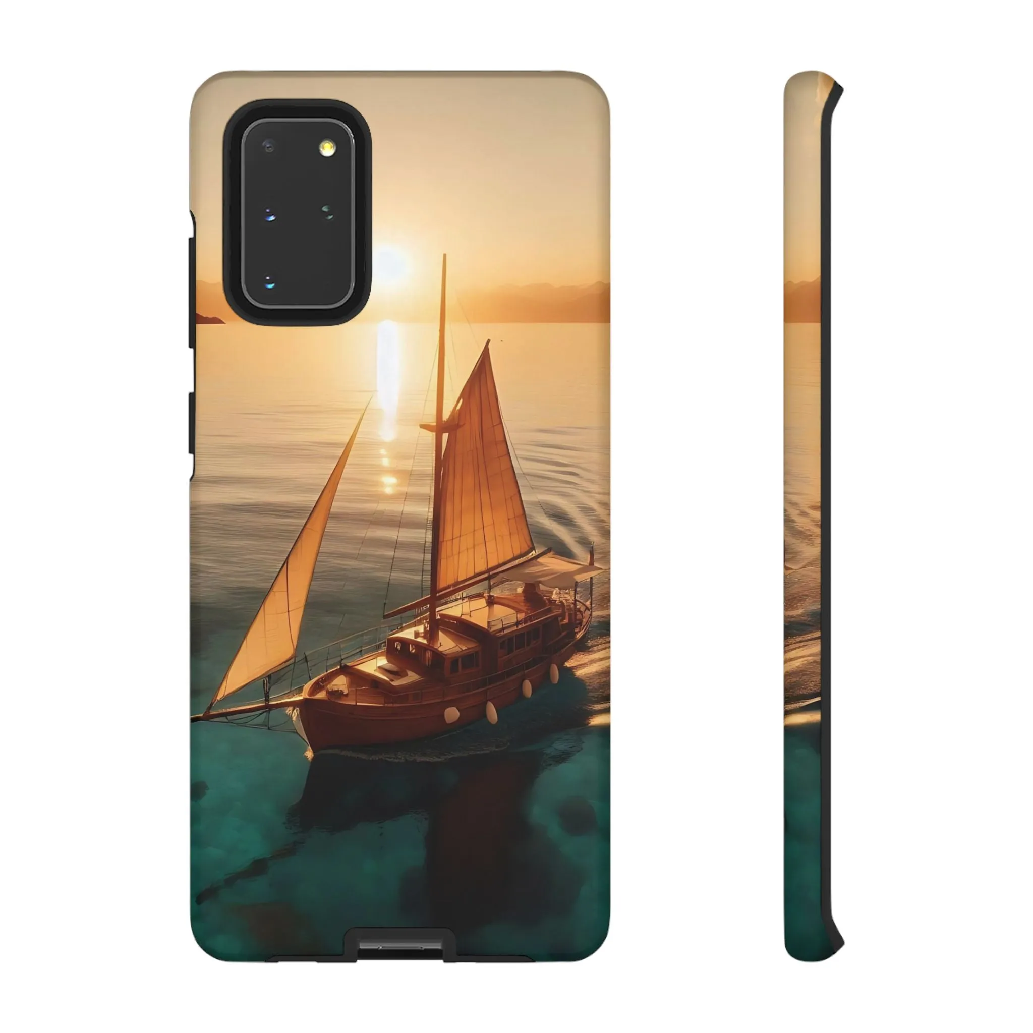 Sailing boat and sunset on a clear seaTough Cases