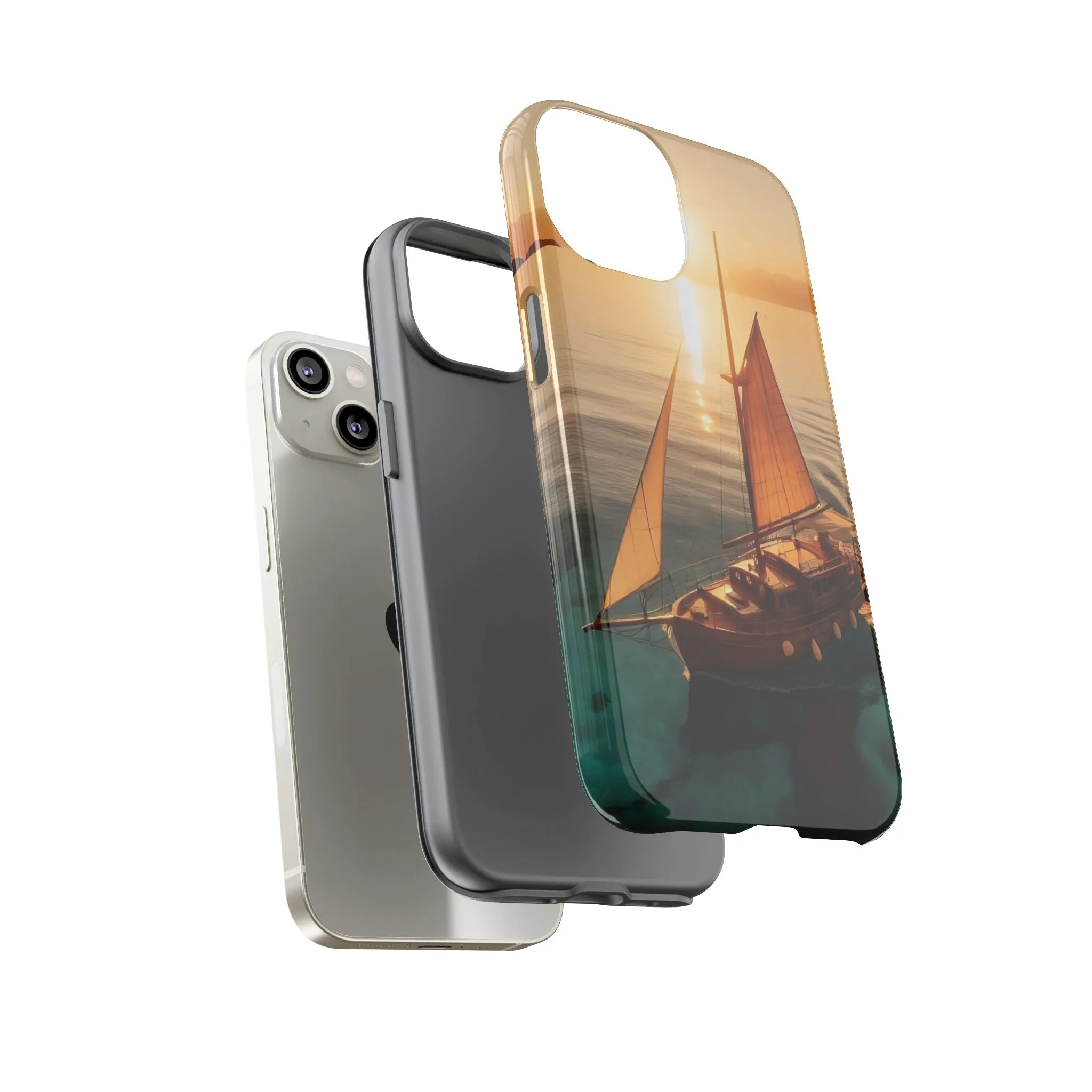Sailing boat and sunset on a clear seaTough Cases
