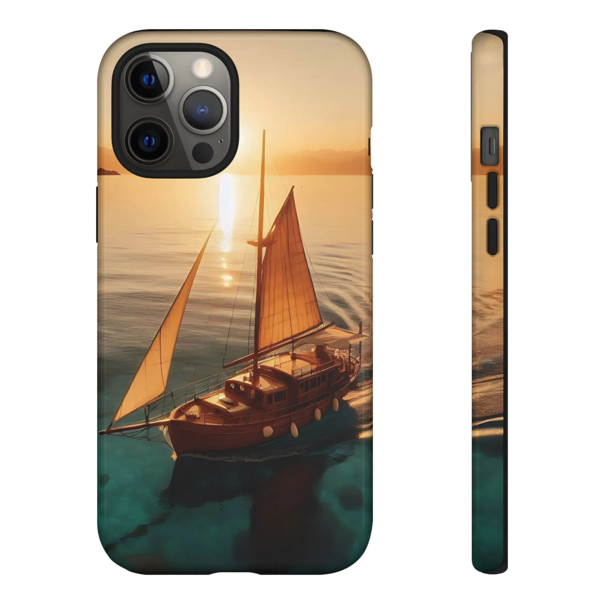 Sailing boat and sunset on a clear seaTough Cases