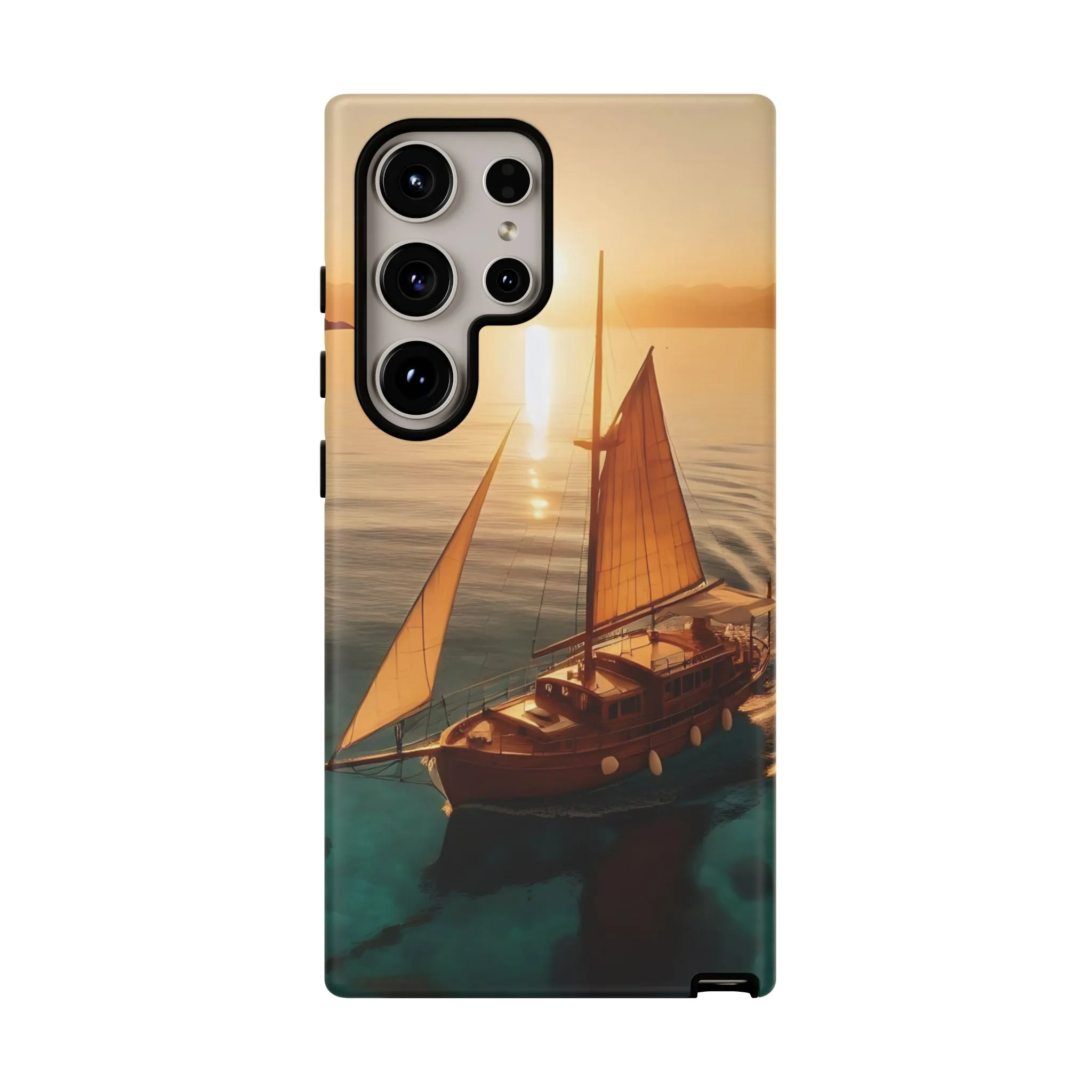 Sailing boat and sunset on a clear seaTough Cases