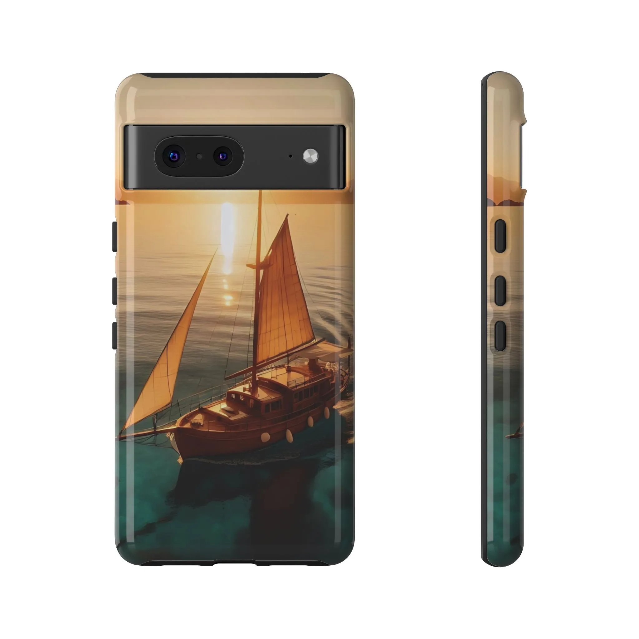 Sailing boat and sunset on a clear seaTough Cases