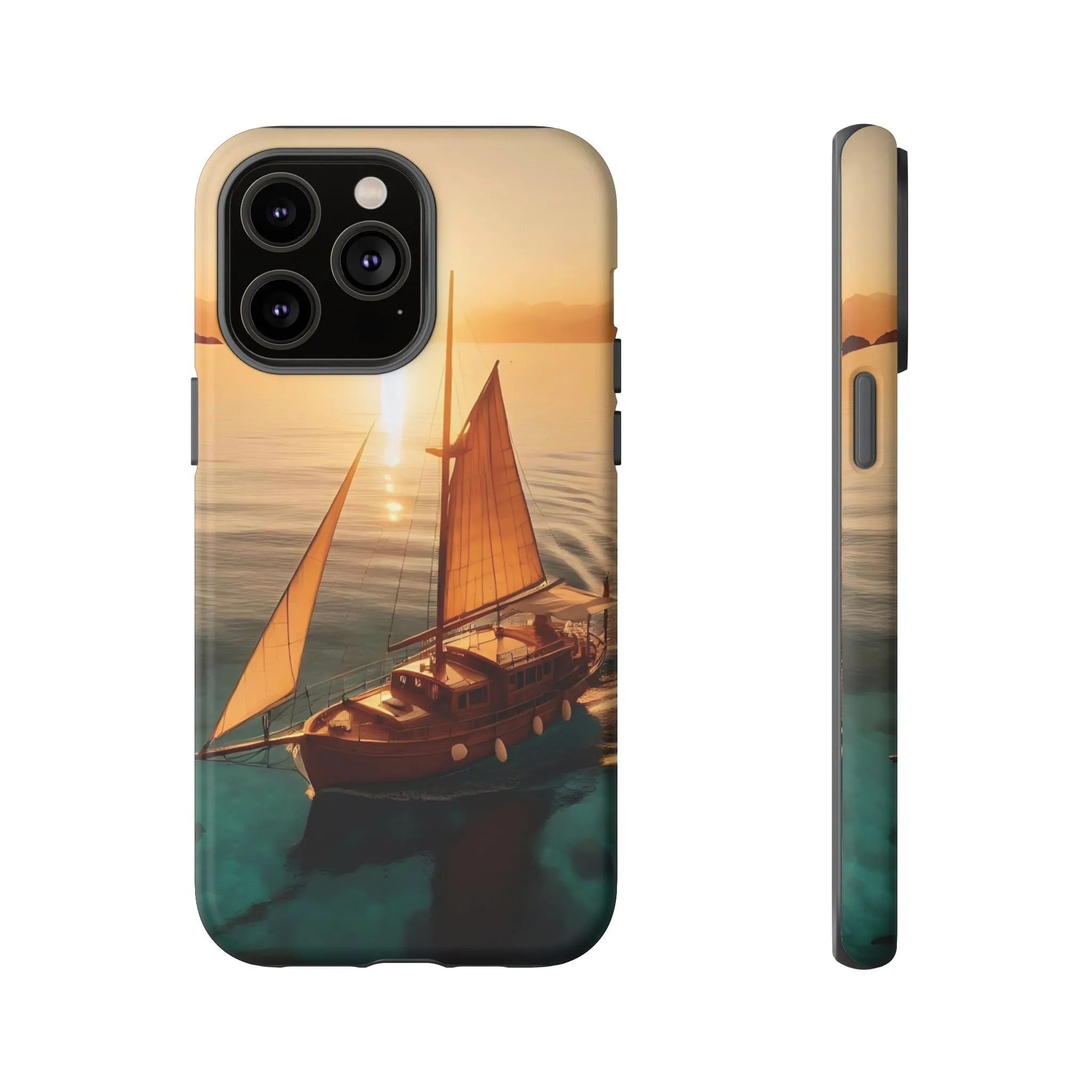 Sailing boat and sunset on a clear seaTough Cases