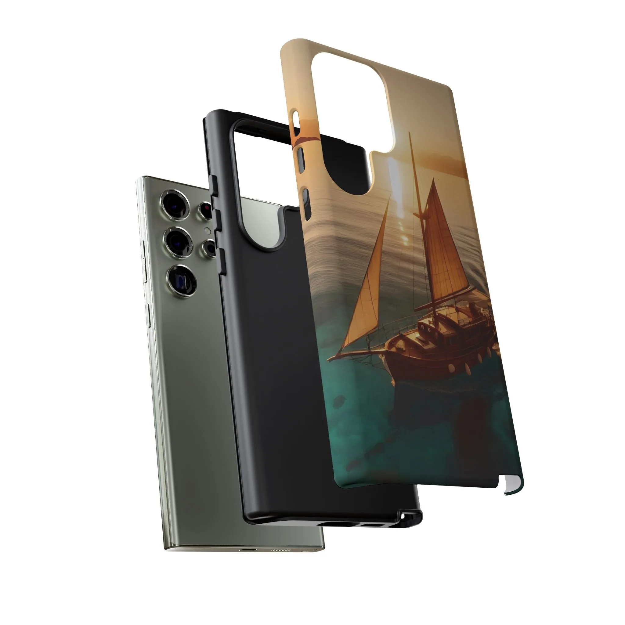 Sailing boat and sunset on a clear seaTough Cases