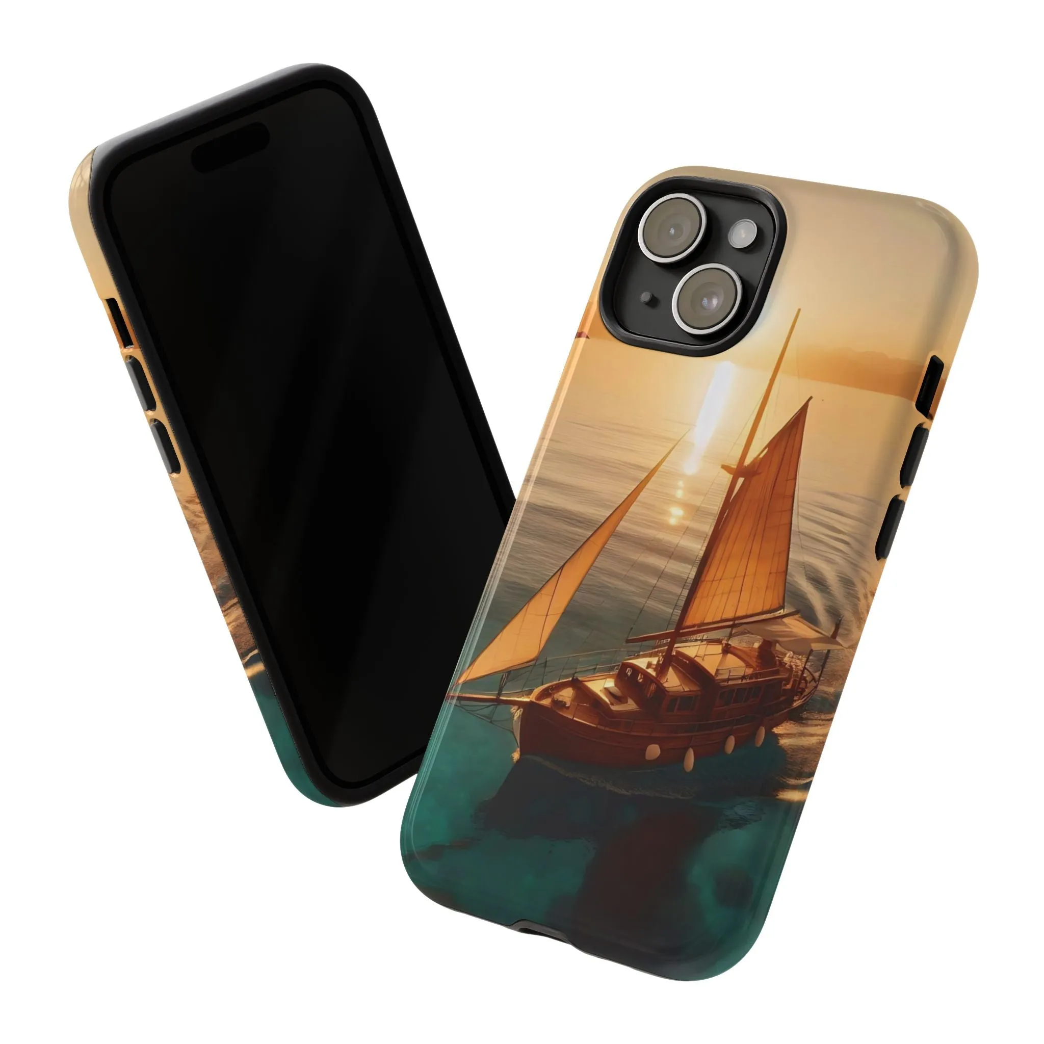 Sailing boat and sunset on a clear seaTough Cases