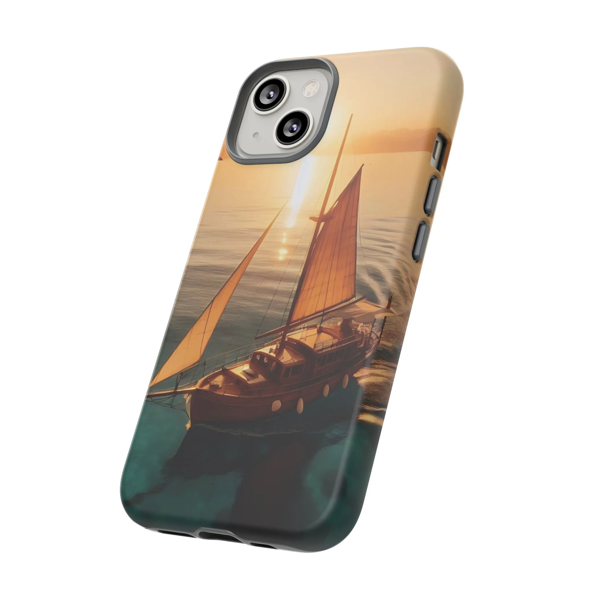 Sailing boat and sunset on a clear seaTough Cases