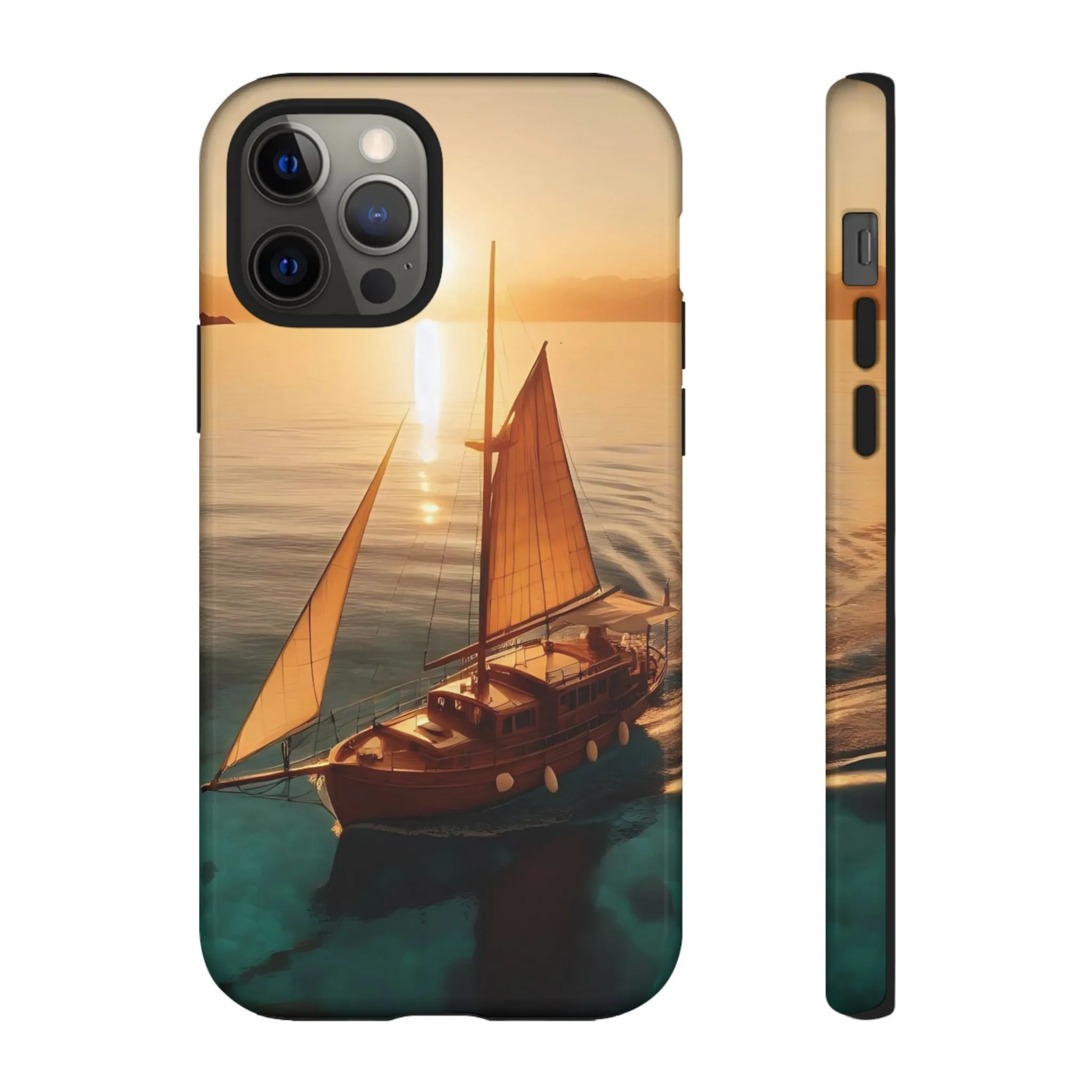 Sailing boat and sunset on a clear seaTough Cases