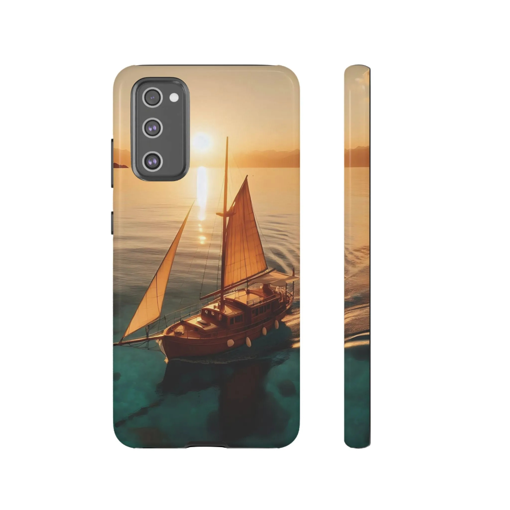 Sailing boat and sunset on a clear seaTough Cases