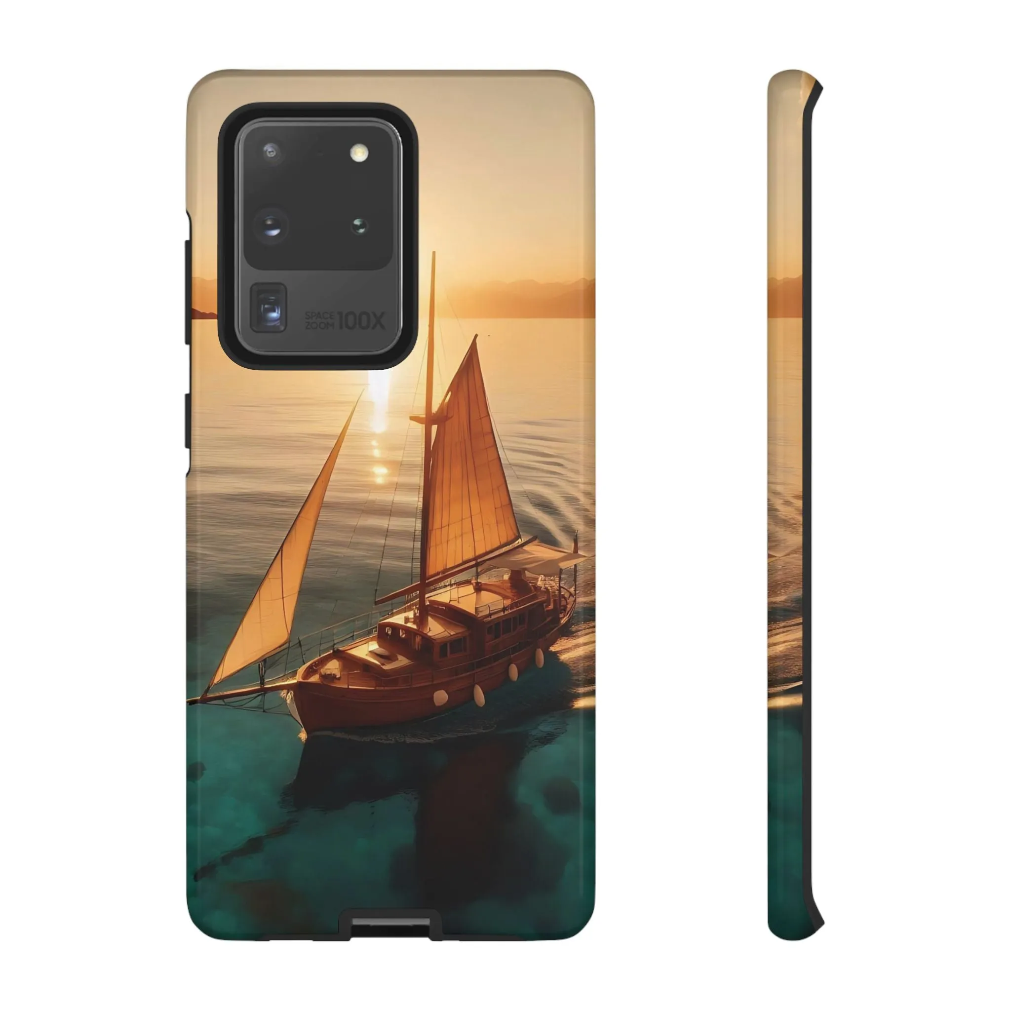 Sailing boat and sunset on a clear seaTough Cases