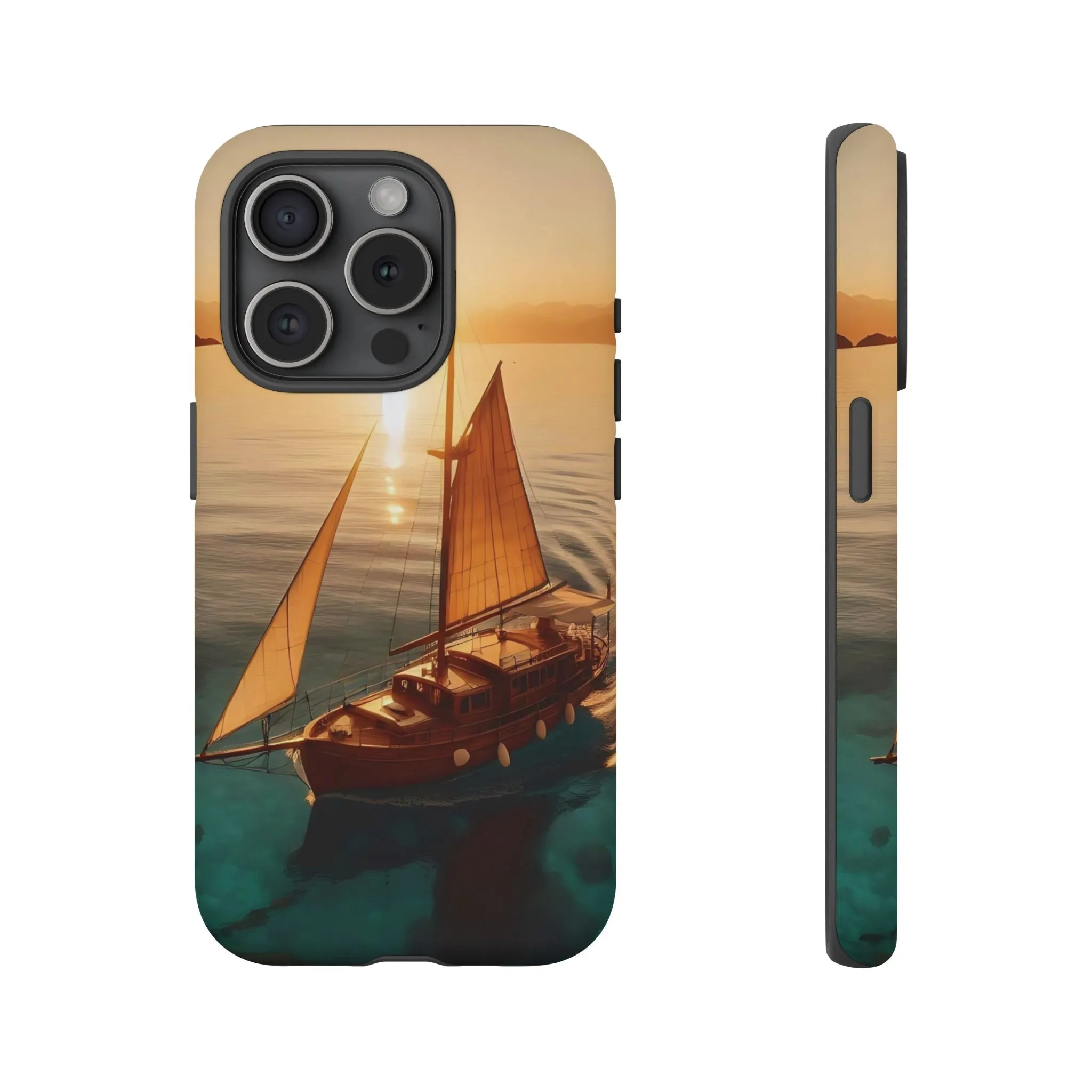 Sailing boat and sunset on a clear seaTough Cases