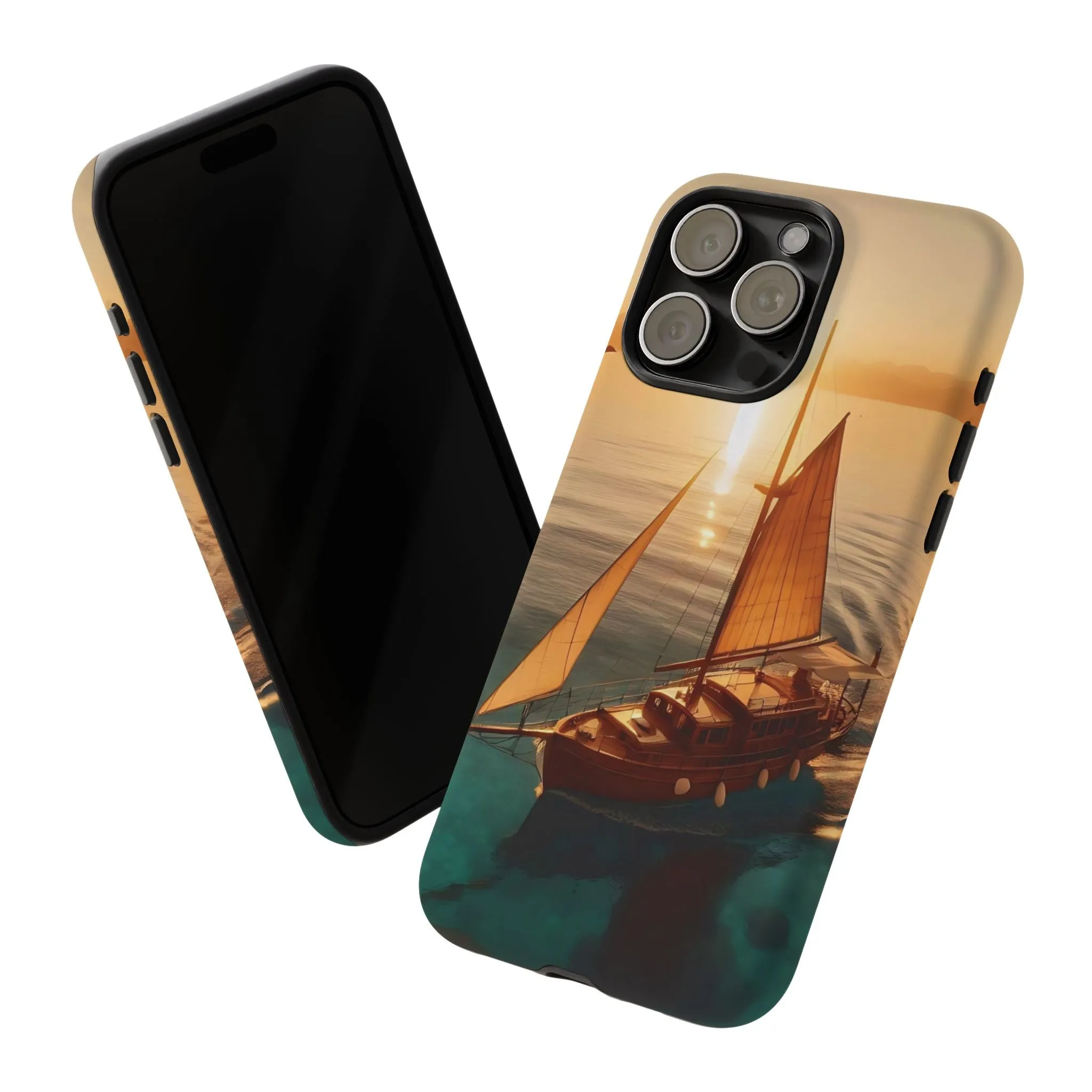 Sailing boat and sunset on a clear seaTough Cases